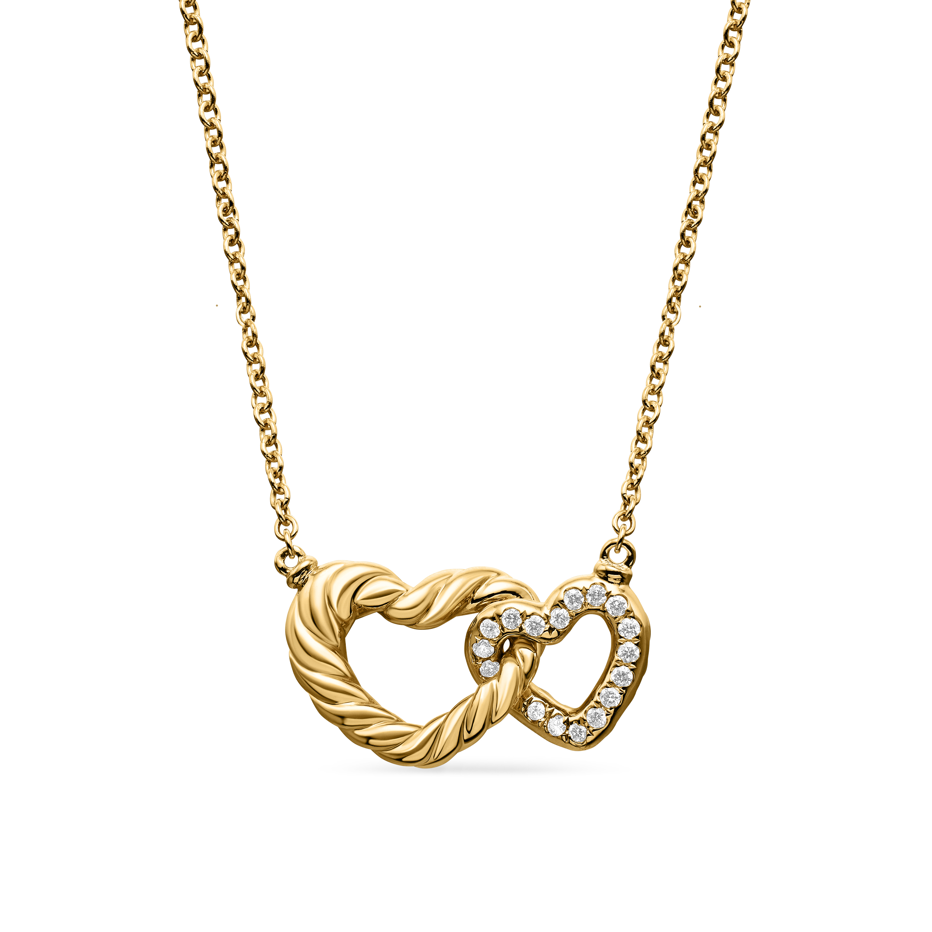 Interlocking outlet heart necklace