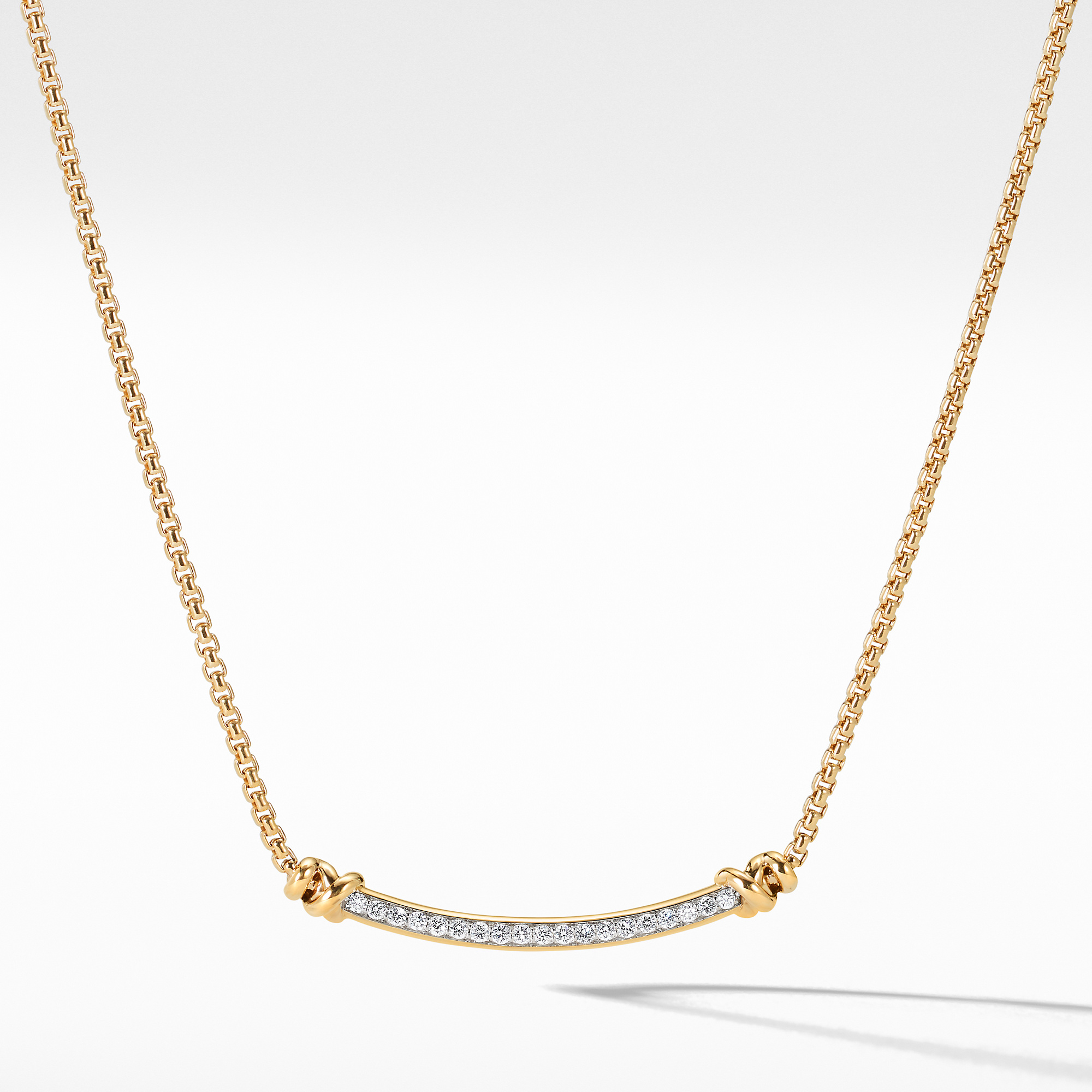 Petite Helena Wrap Station Necklace in 18K Yellow Gold with Pave Diamonds
