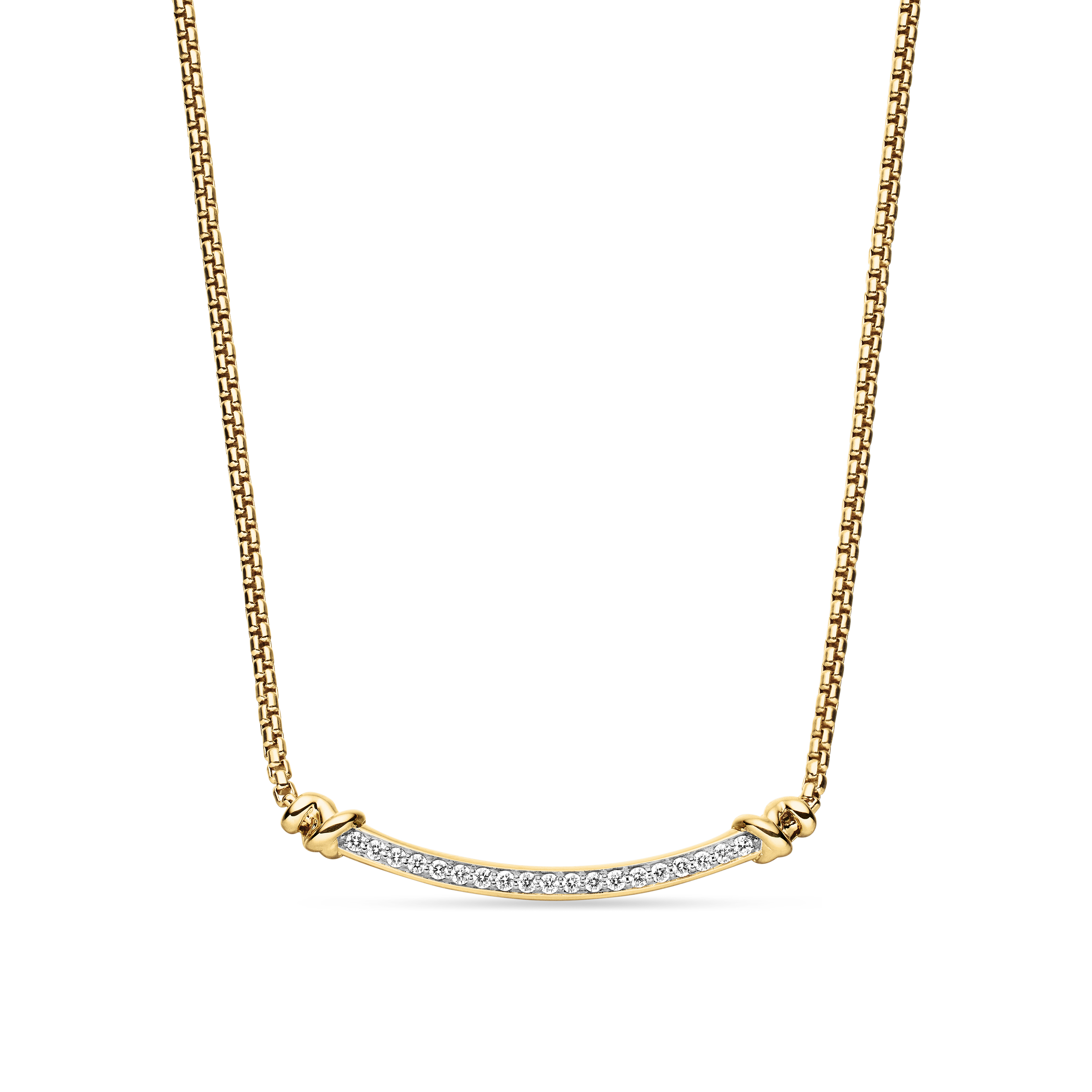 Petite Helena Wrap Station Necklace in 18K Yellow Gold with Pave Diamonds