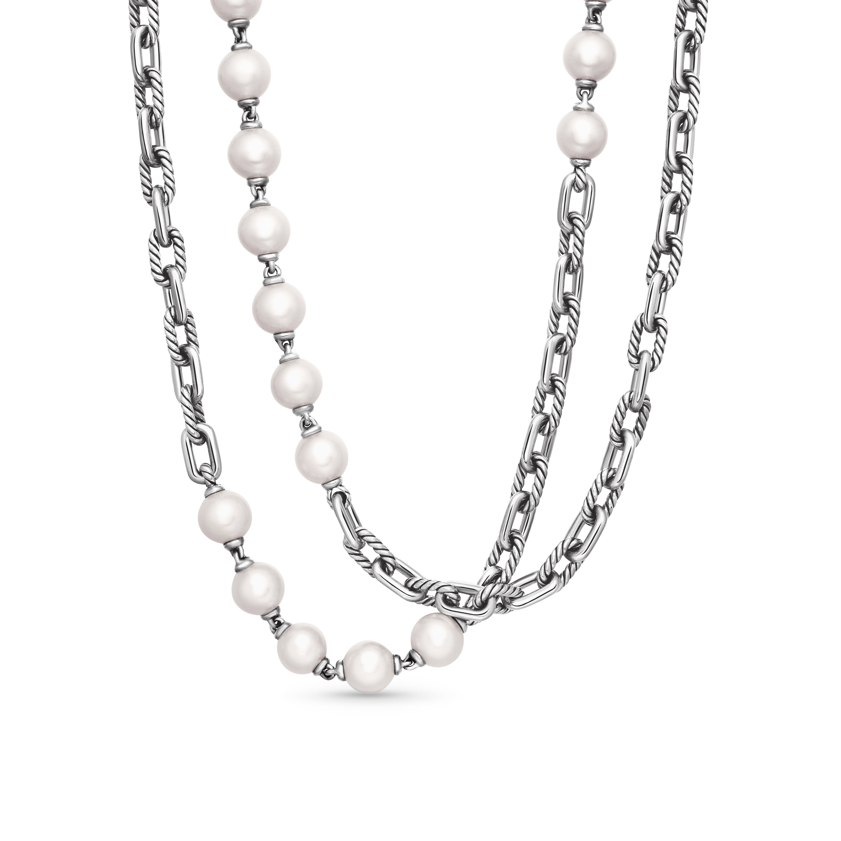 DY Madison® Pearl Chain Necklace in Sterling Silver with Pearls, 8.5mm