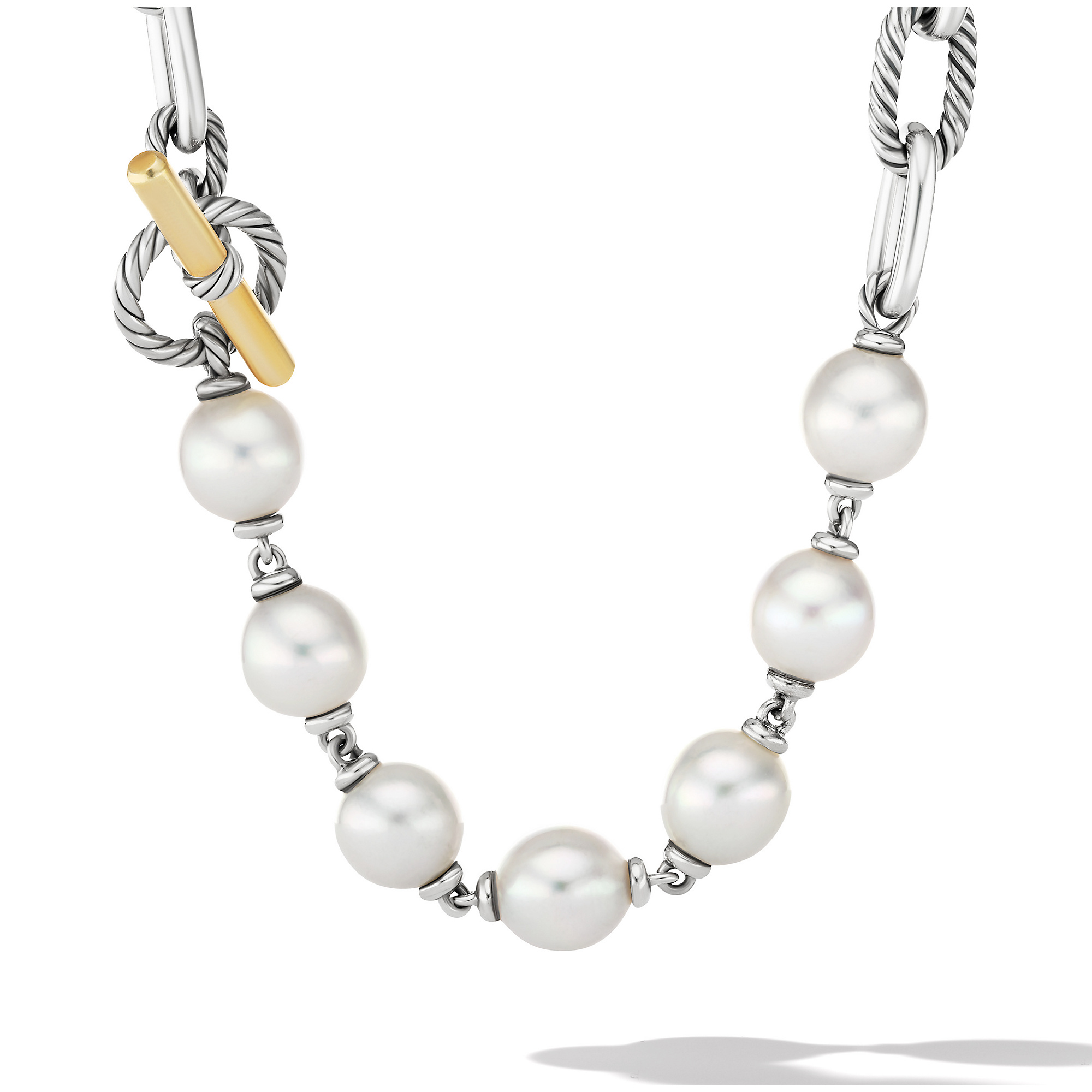 DY Madison® Pearl Chain Necklace in Sterling Silver with 18K Yellow Gold