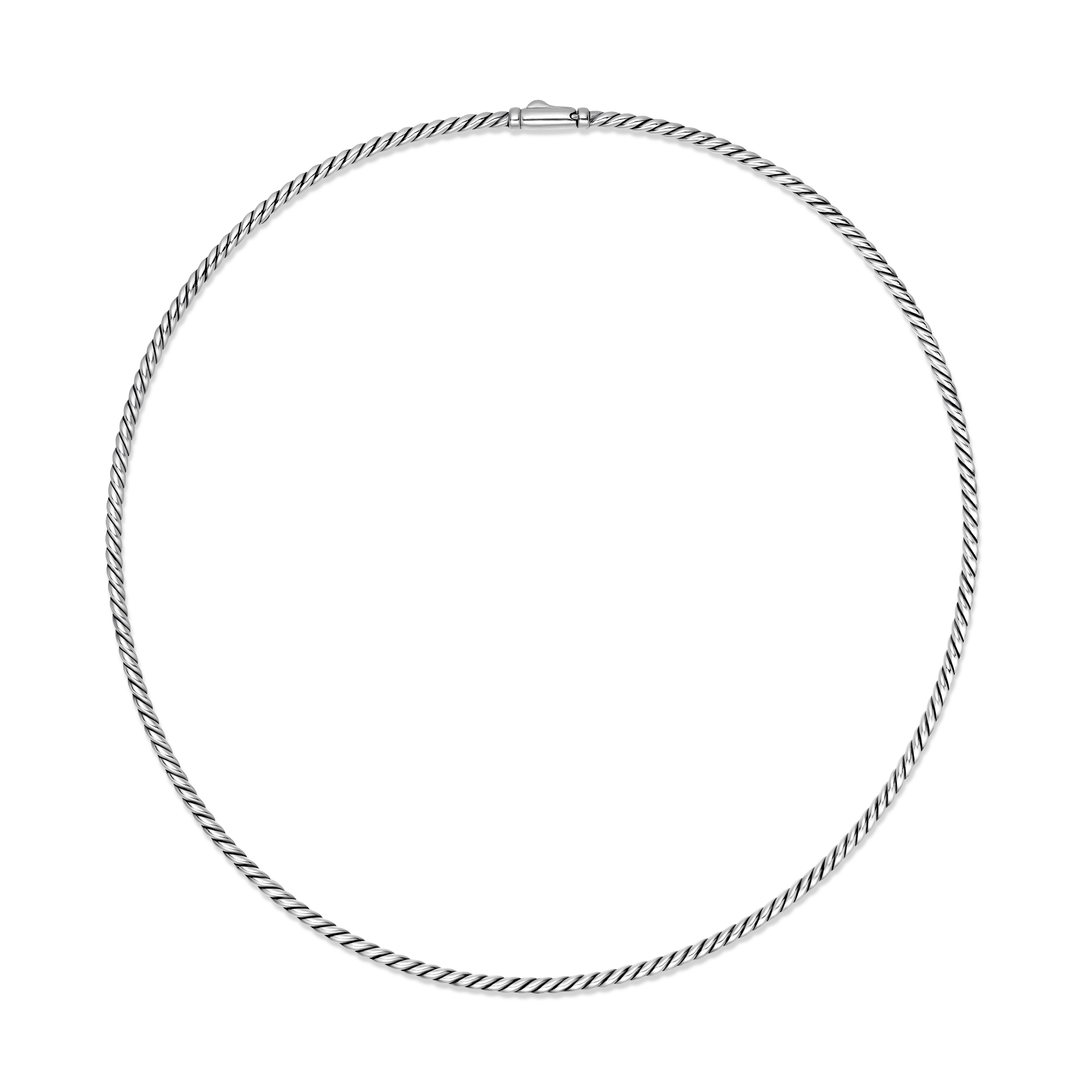 Sculpted Cable Necklace in Sterling Silver, 2.6mm