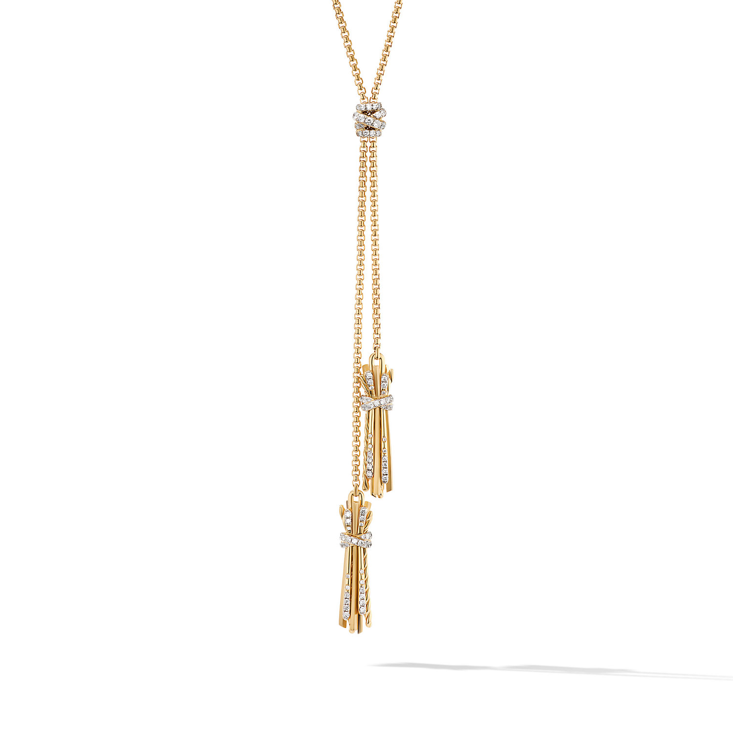 Angelika™ Tassel Necklace in 18K Yellow Gold with Pave Diamonds