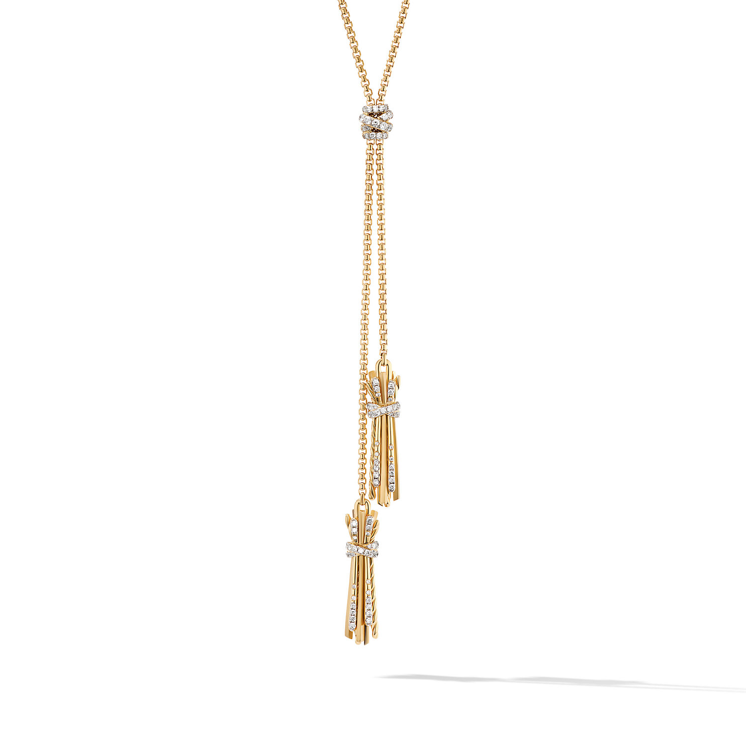 Angelika™ Tassel Necklace in 18K Yellow Gold with Diamonds, 71mm