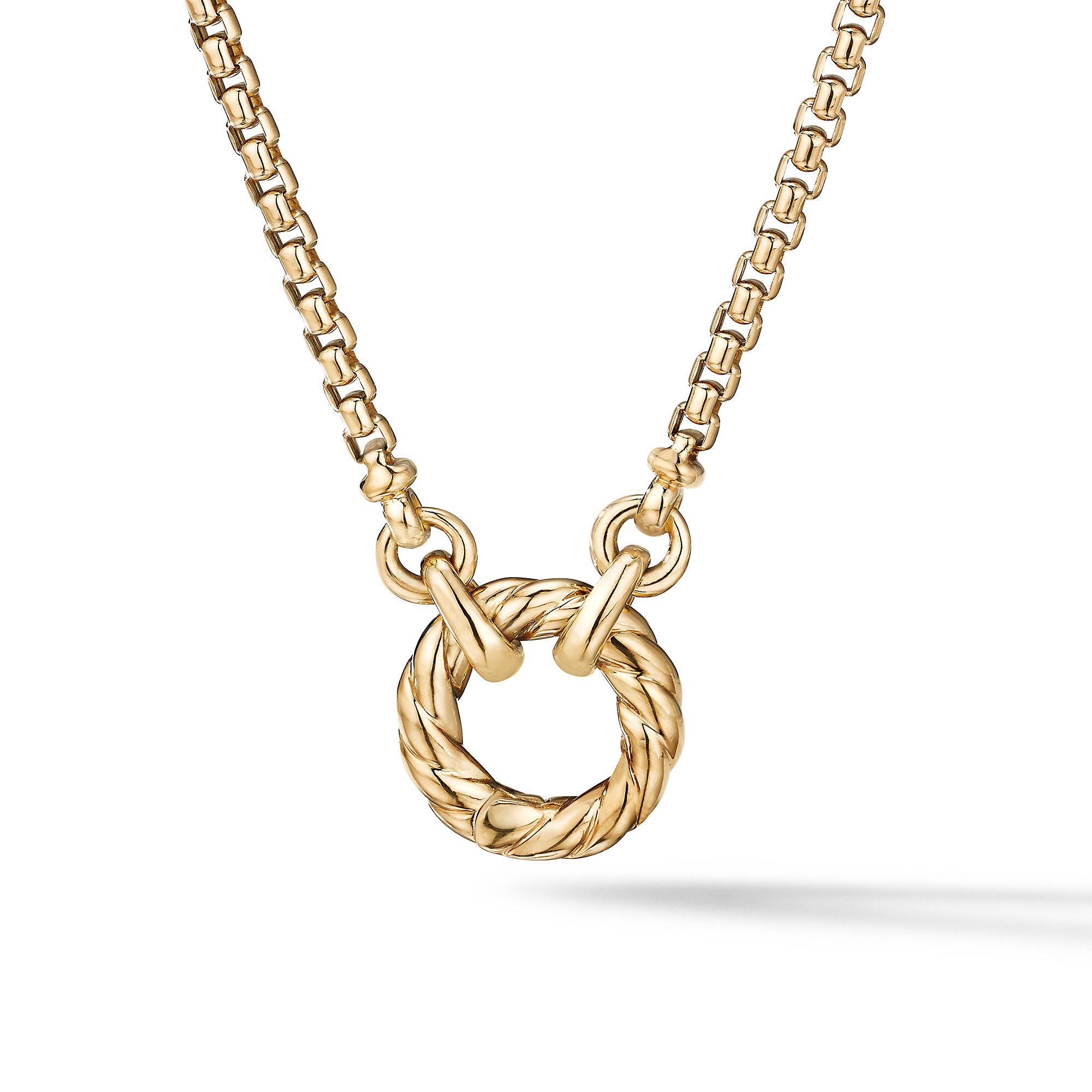 Cable Amulet Vehicle Box Chain Necklace in 18K Yellow Gold