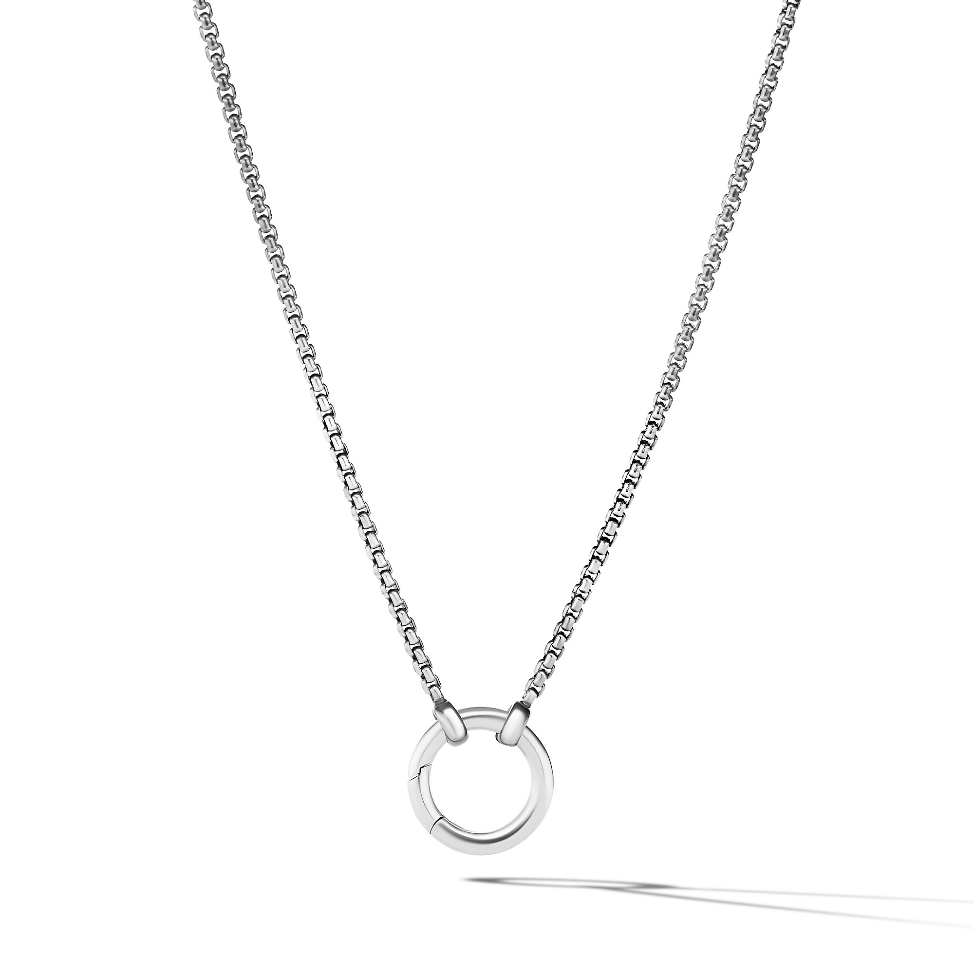 Smooth Amulet Vehicle Box Chain Necklace in Sterling Silver