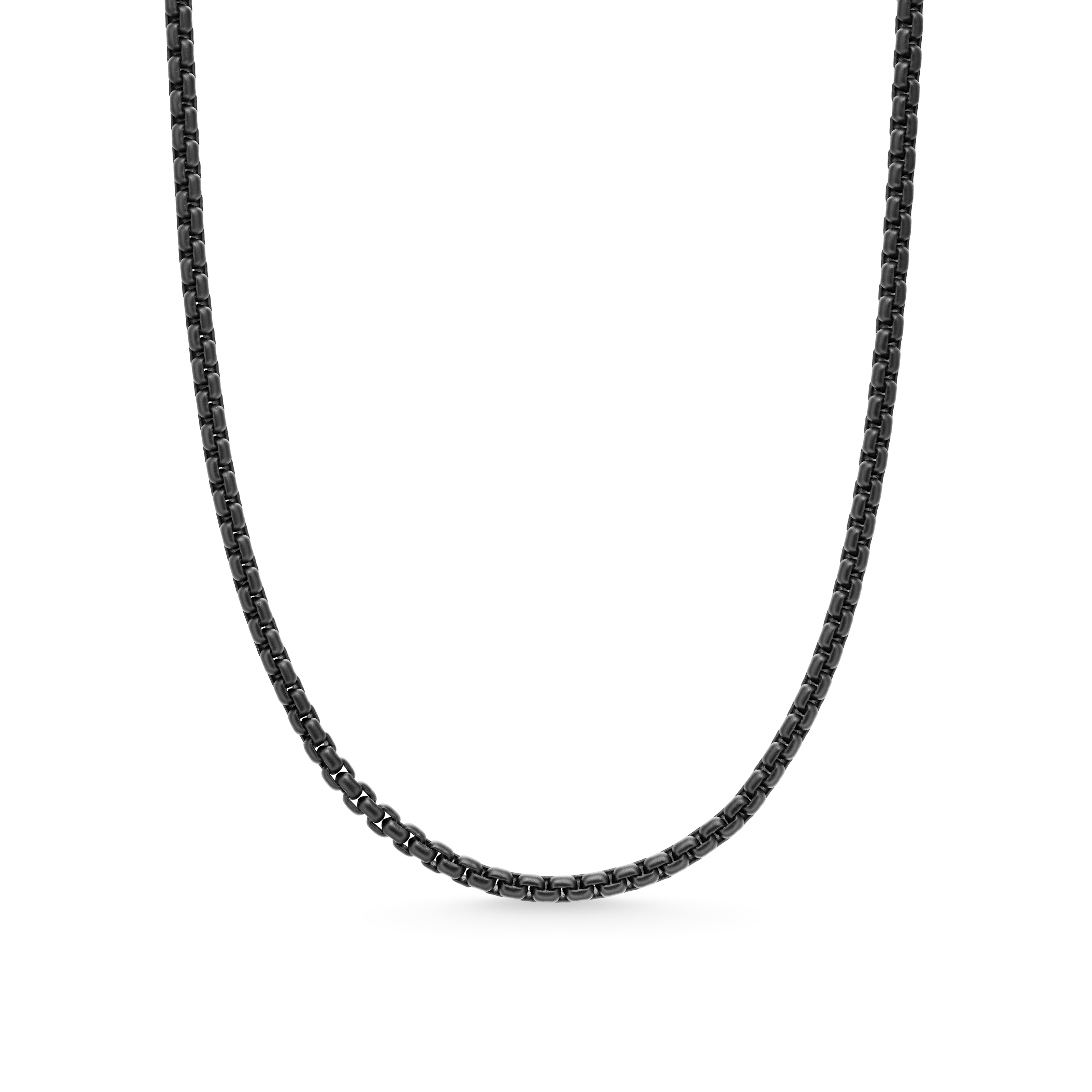 DY Bel Aire Color Box Chain Necklace in Black Acrylic with 14K Yellow Gold, 2.7mm