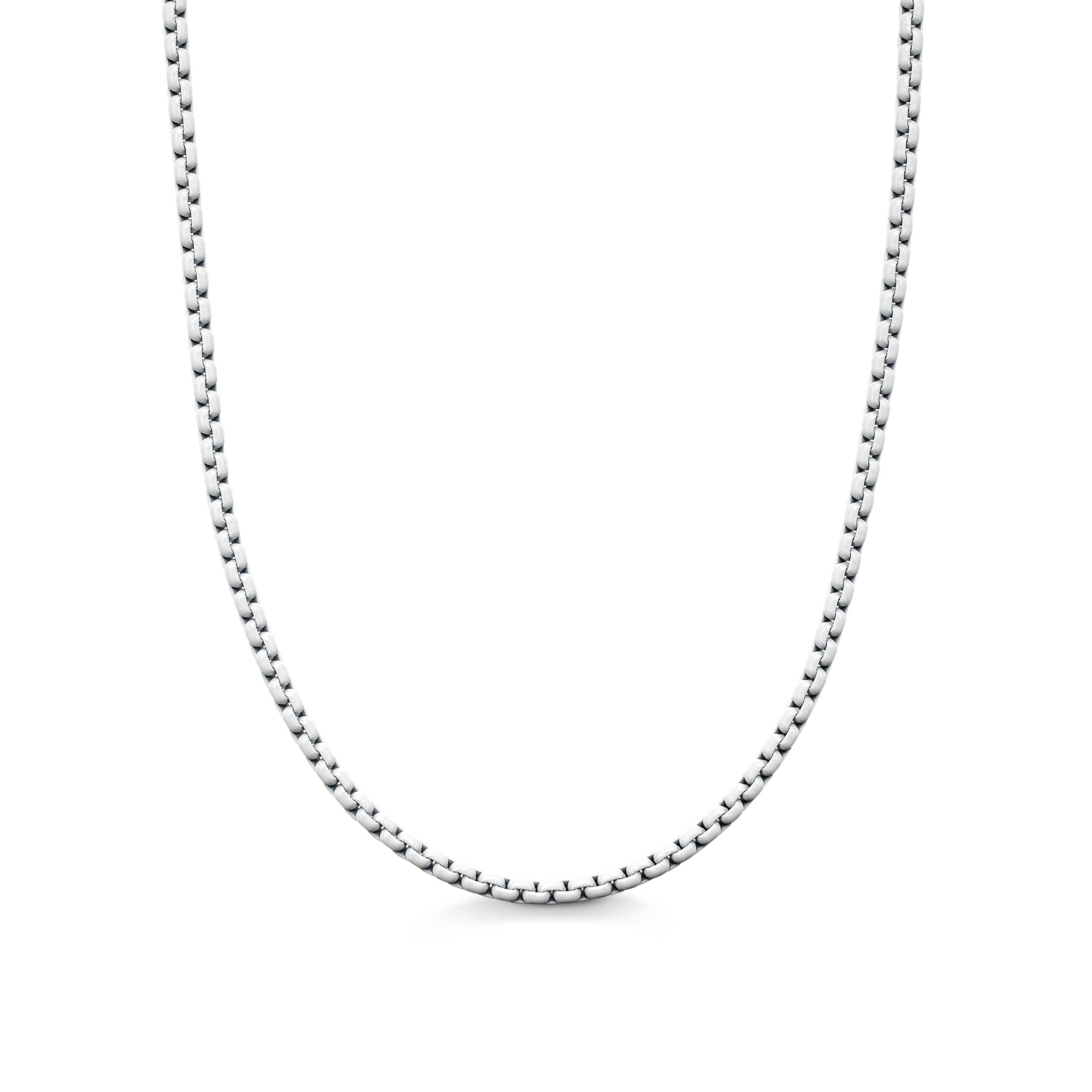 DY Bel Aire Color Box Chain Necklace in White Acrylic with 14K Yellow Gold, 2.7mm