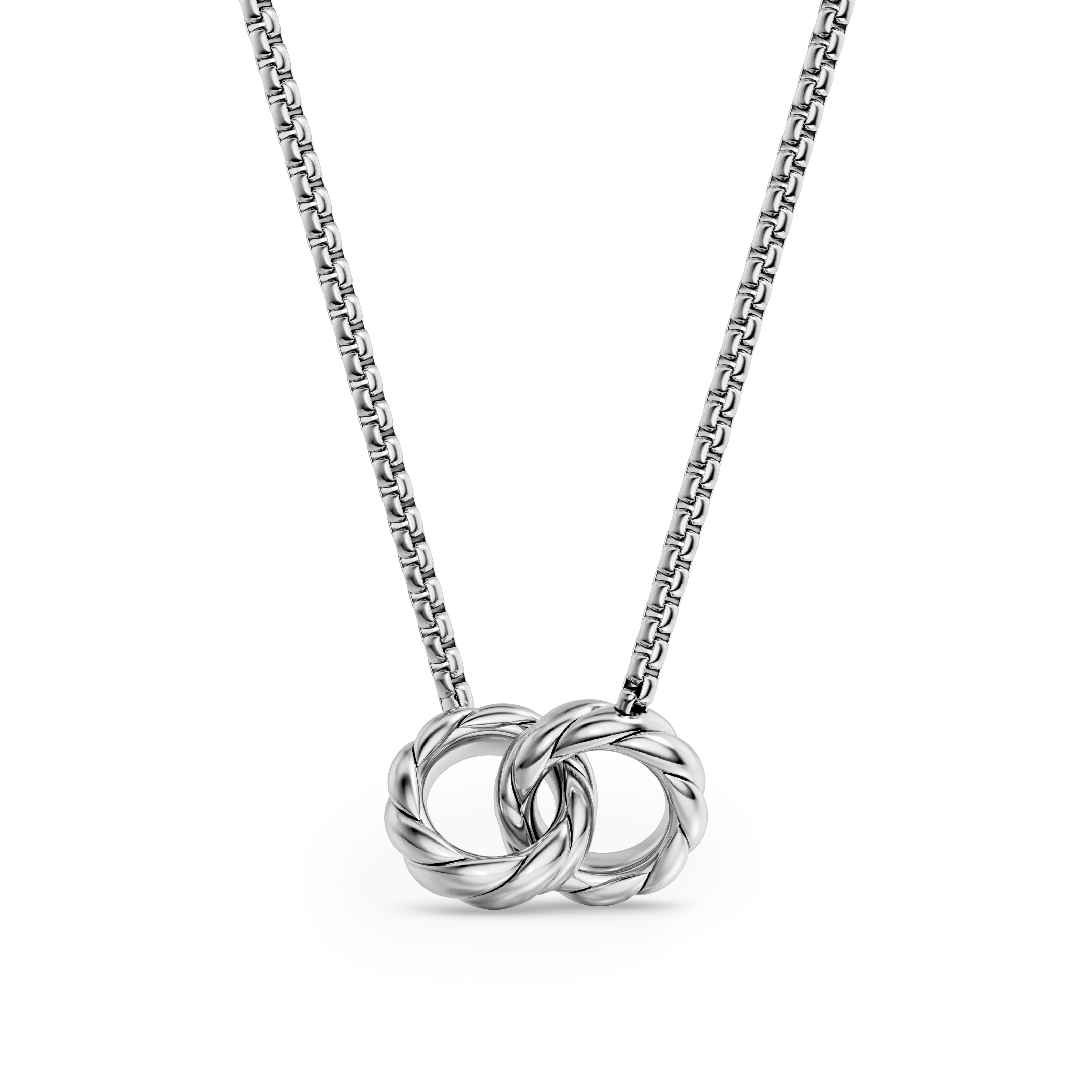 Sculpted Cable Linked Necklace in Sterling Silver, 9.2mm