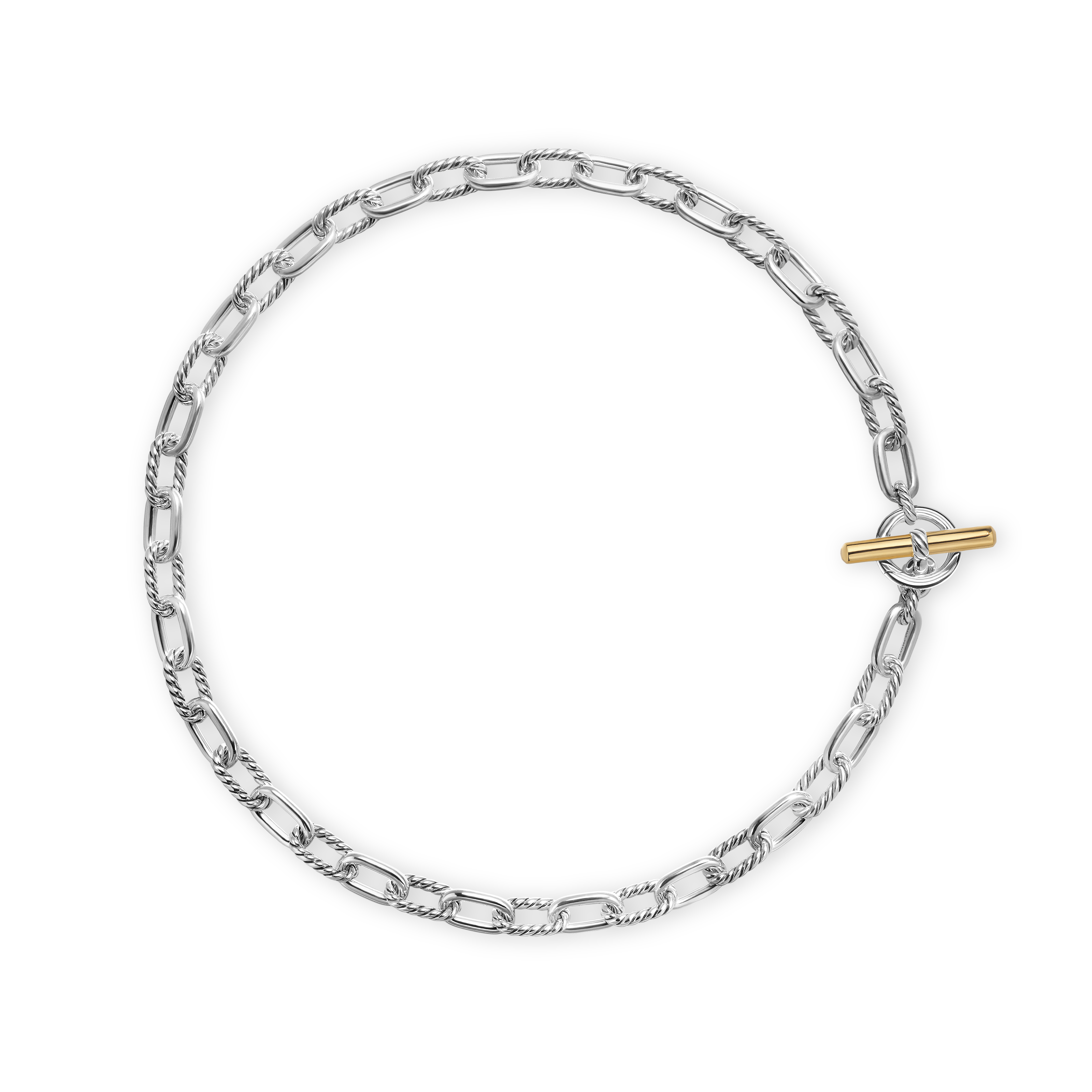 DY Madison® Toggle Chain Necklace in Sterling Silver with 18K Yellow Gold