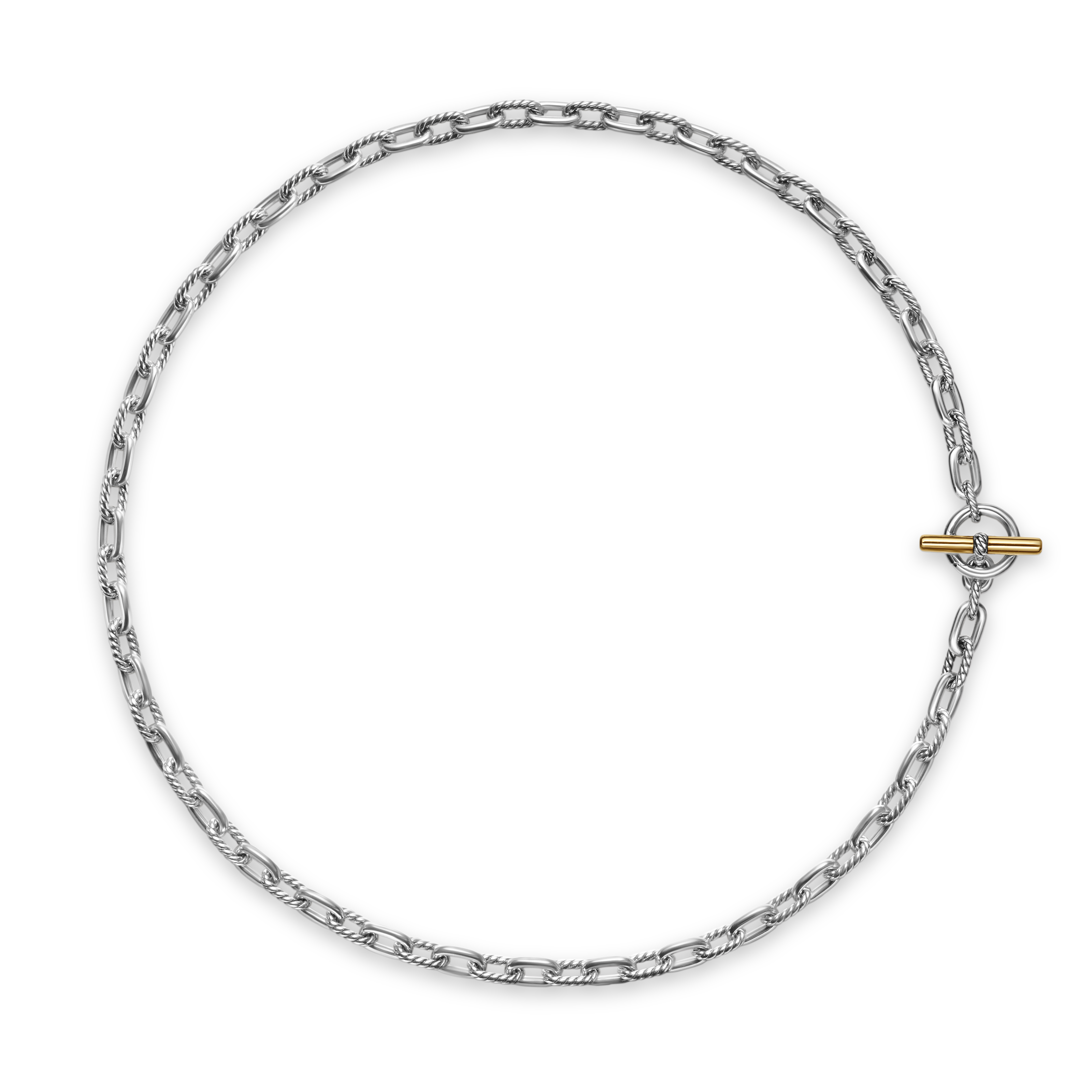 DY Madison® Toggle Chain Necklace in Sterling Silver and 18K Yellow Gold
