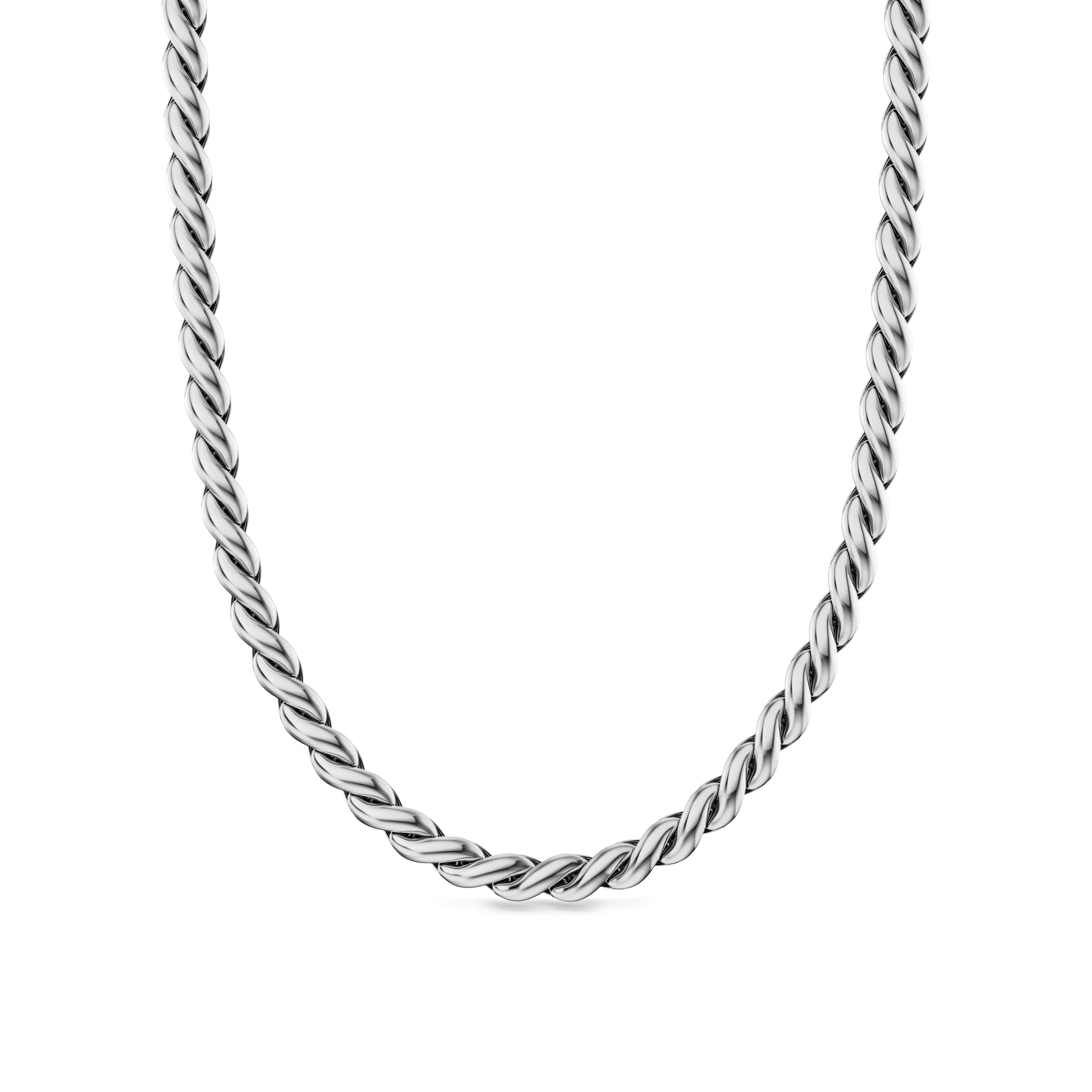 Sculpted Cable Chain Necklace in Sterling Silver, 5.7mm