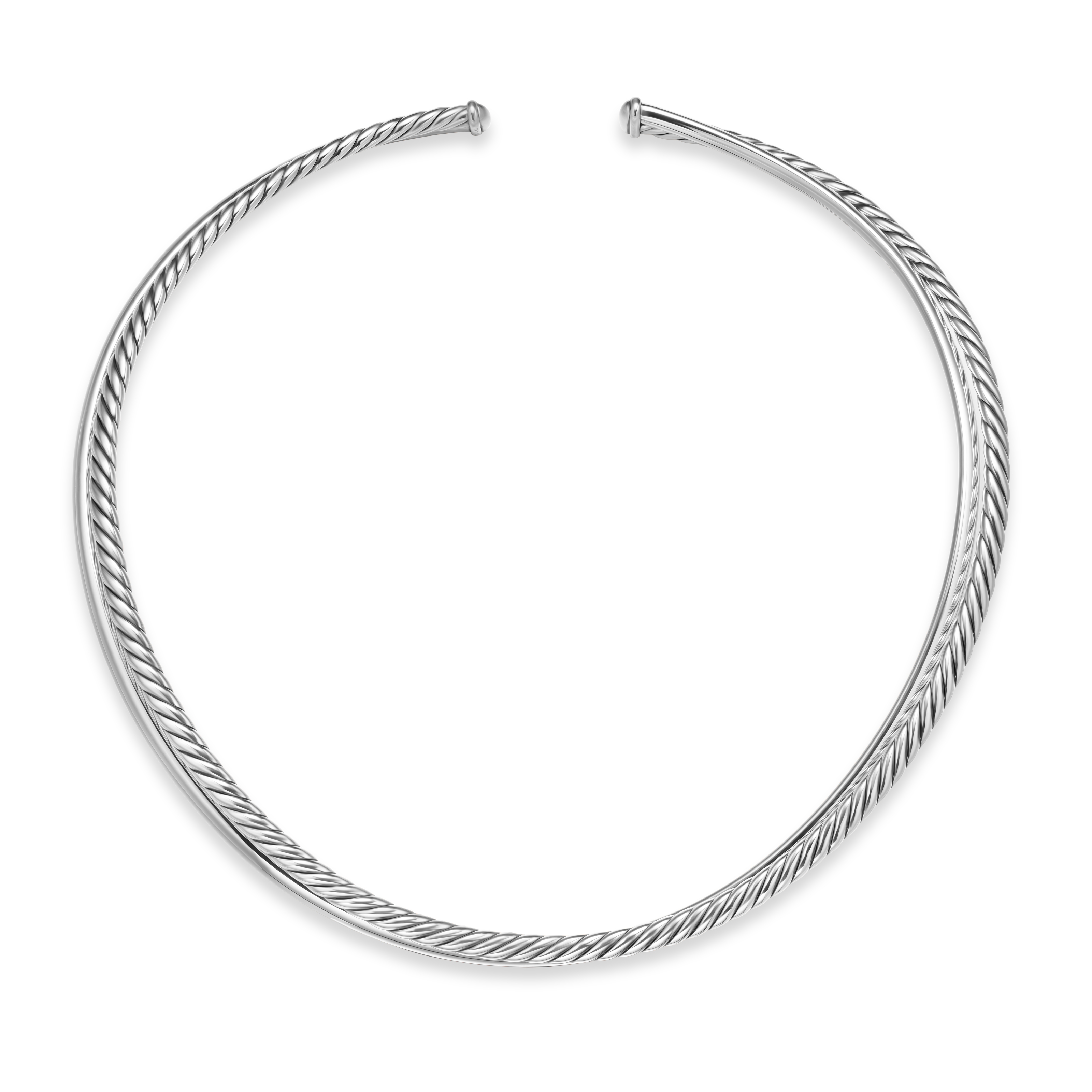 Bold Crossover Collar Necklace in Sterling Silver, 10mm