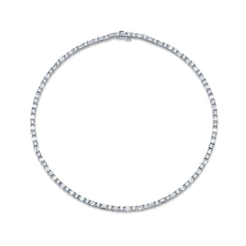 17.97 Carat 18k White Gold Diamond Necklace