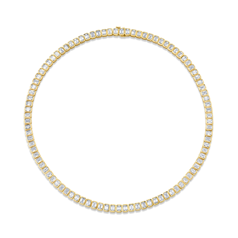 22.91 Carat 18k Yellow Gold Bezel Necklace