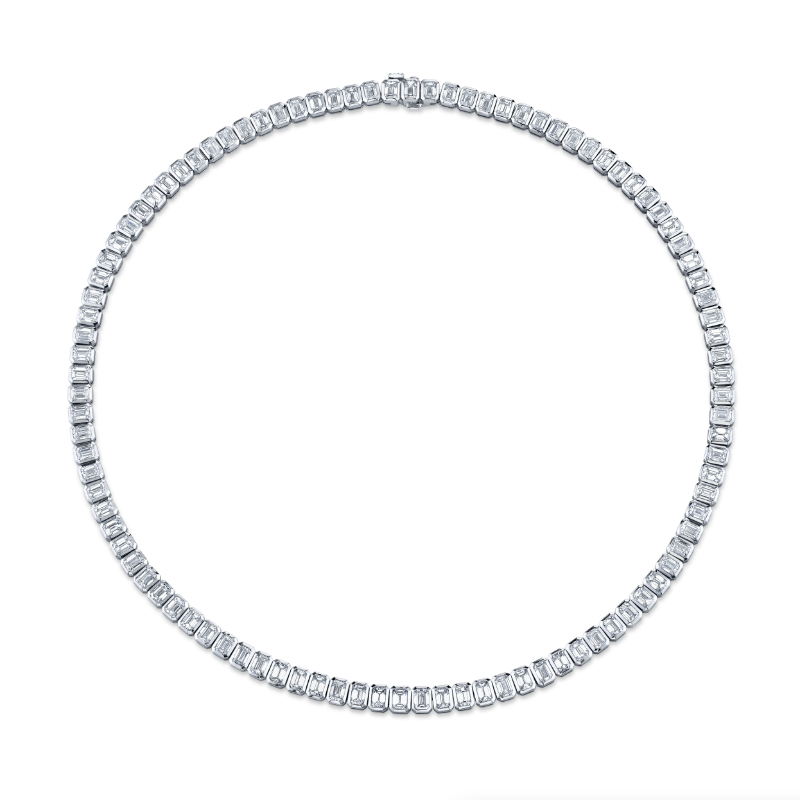 19.38 Carat Bezel-Set Diamond Necklace