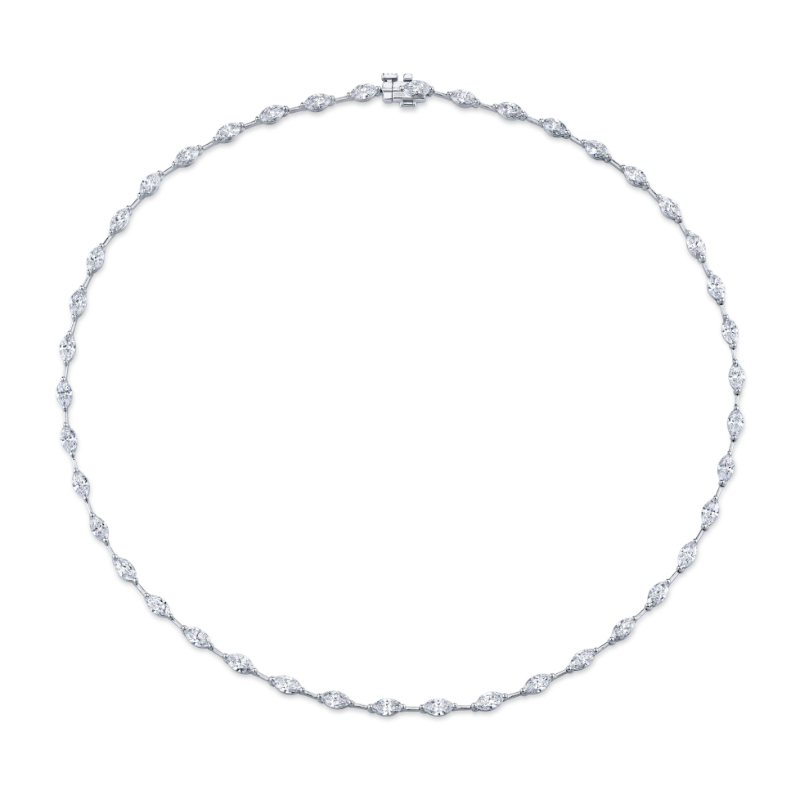 8.64 Carat 18k White Gold Necklace