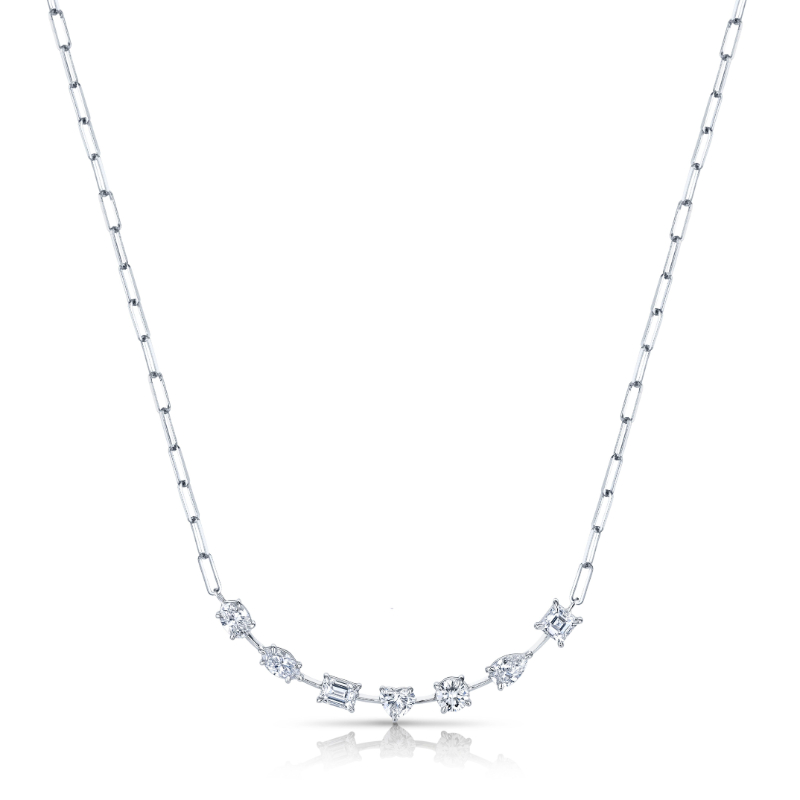 Mix Shape Floating Diamond Necklace