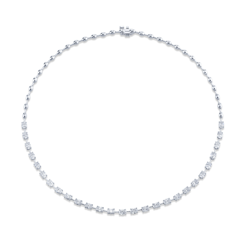 6.77 Carat 18k White Gold Necklace