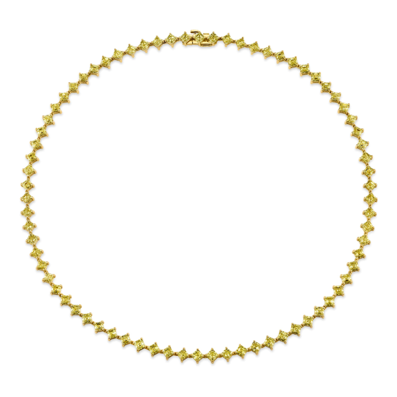 20.52 Carat Intense Yellow Diamond Necklace