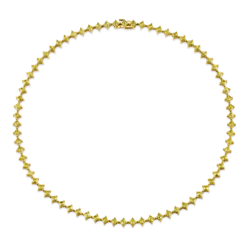 20.52 Carat Intense Yellow Diamond Necklace