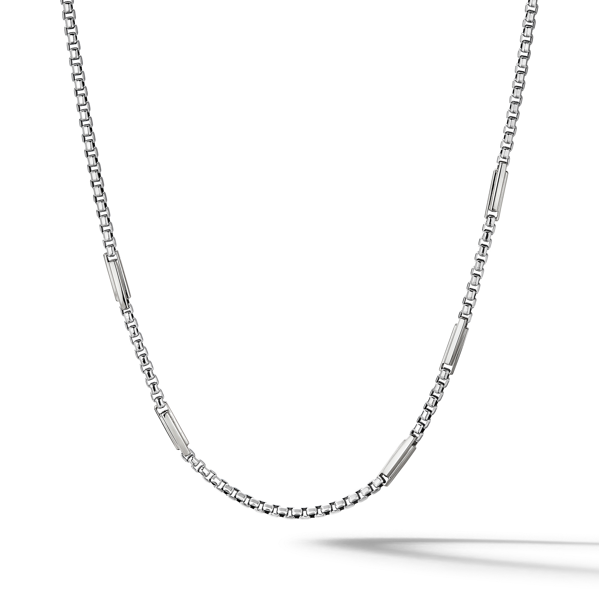 Streamline® Station Box Chain Necklace in Sterling Silver