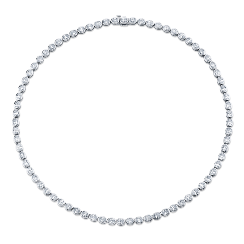 Oval Cut Diamond Necklace