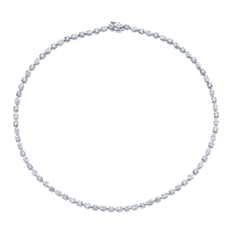 14.96 Carat Round and Marquise-Cut Diamond Necklace