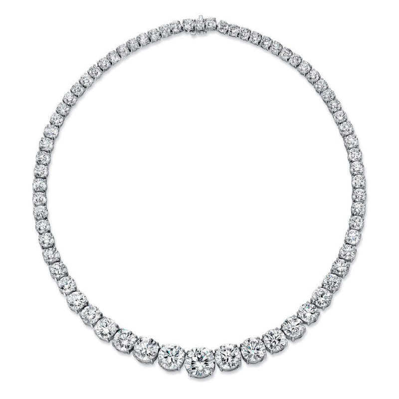 69.67 Carat  Diamond Riviera Necklace