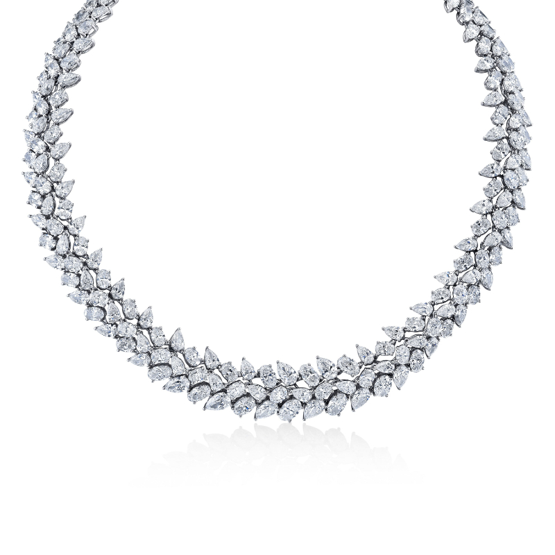 67.76 Carat Pear Shape and Oval Cut Diamonds Necklace