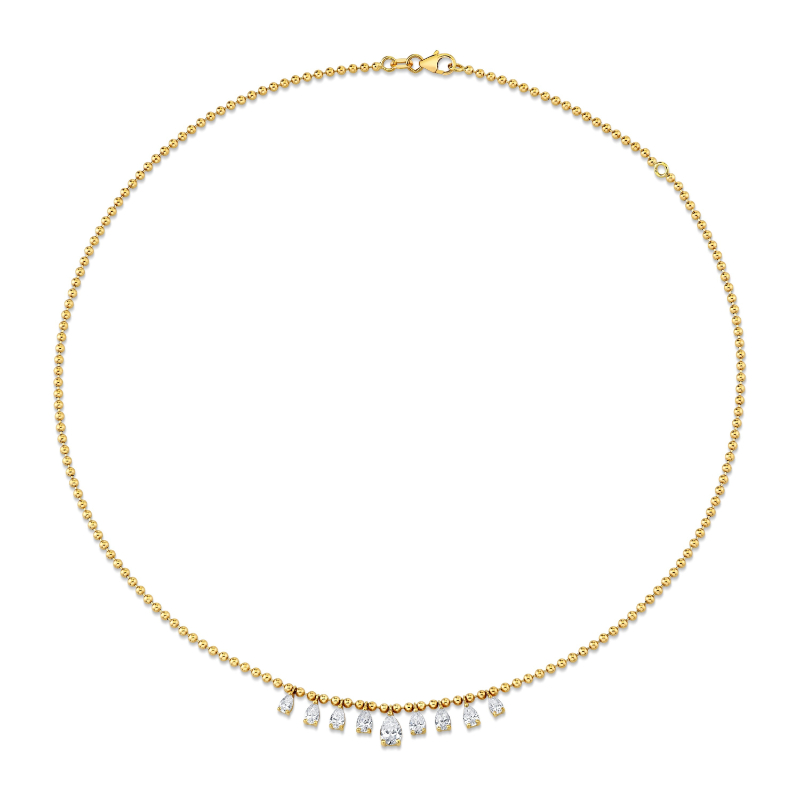 Pear Shape Diamond Drip Necklace