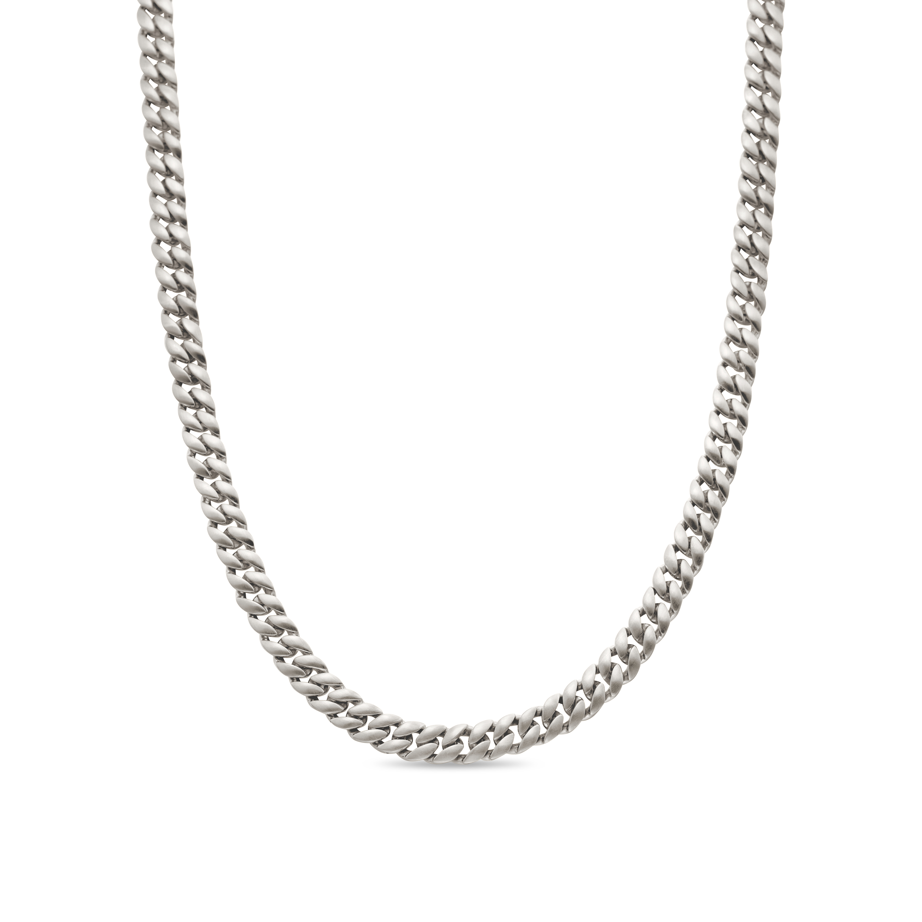 Curb Chain Necklace in Sterling Silver, 6mm