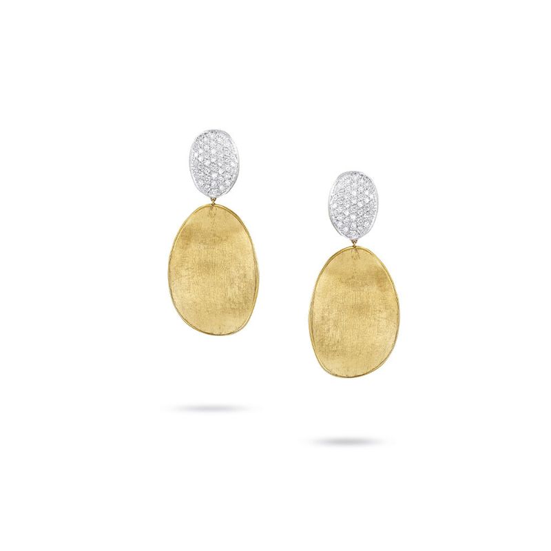 Lunaria Gold & Diamond Pave Small Double Drop Earrings