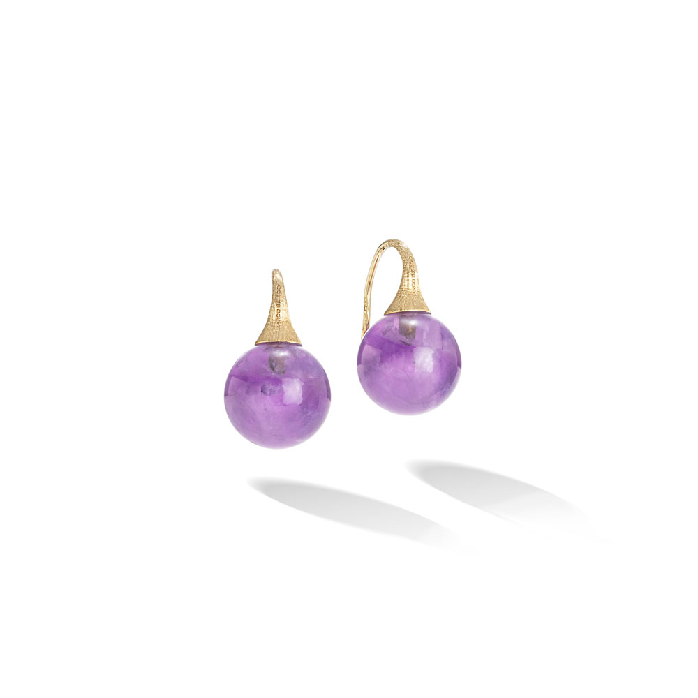 Africa Boule Amethyst French Wire Earrings