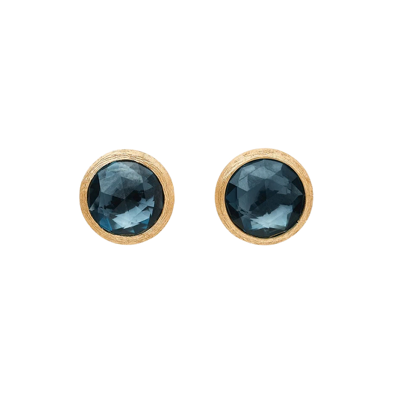18K Yellow Gold Gemstone Stud Earrings