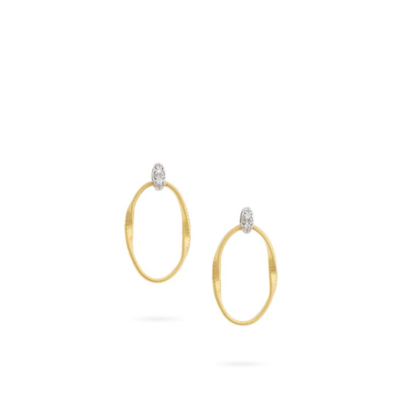 Marrakech Onde Gold and Diamond Link Stud