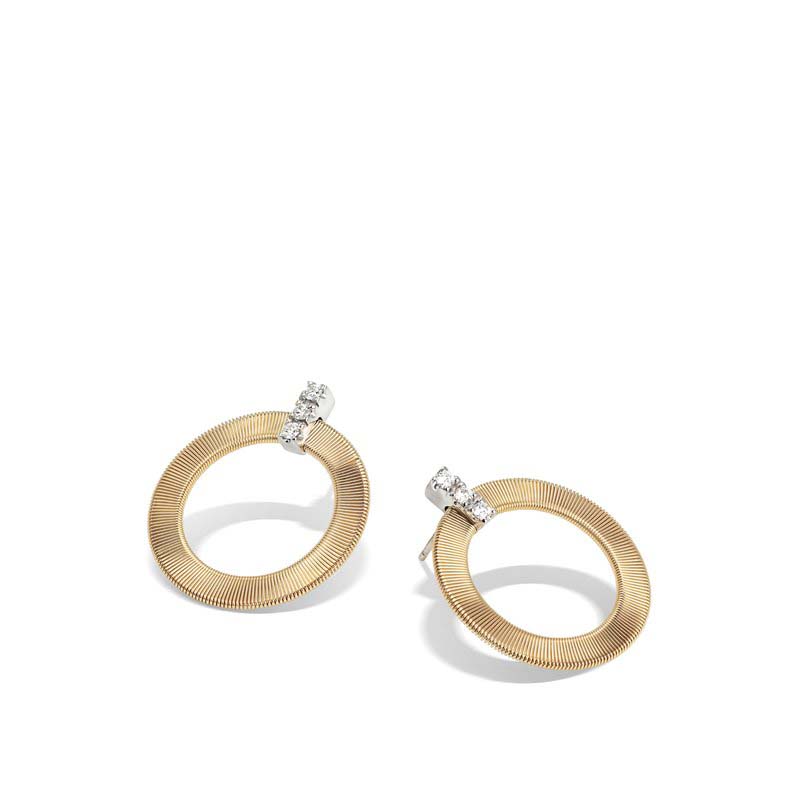 Masai Gold and Diamond Front Facing Hoops