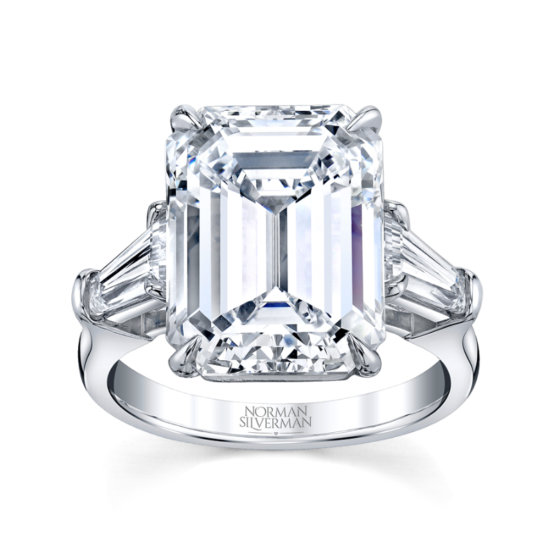 8.43 Carat Platinum Emerald-Cut Diamond Ring
