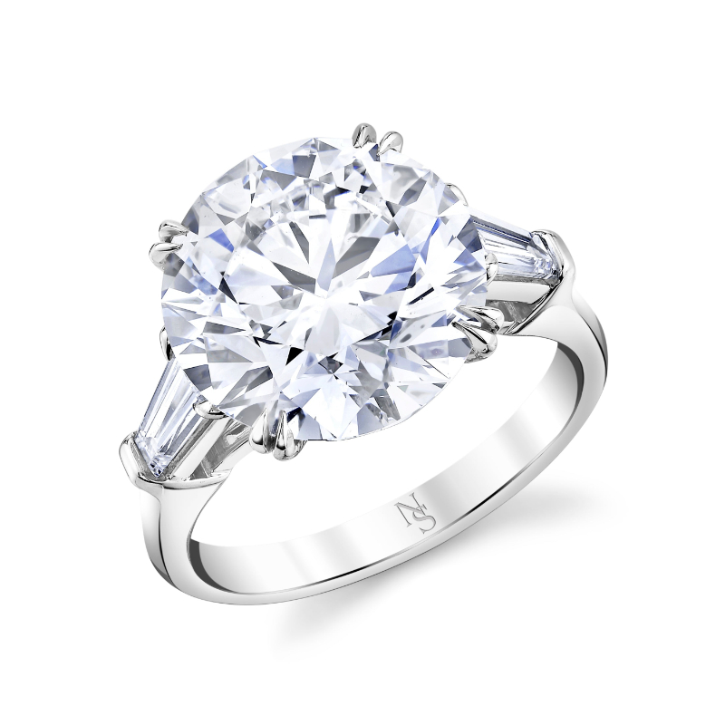 6.98 Carat Round Brilliant Diamond Engagement Ring