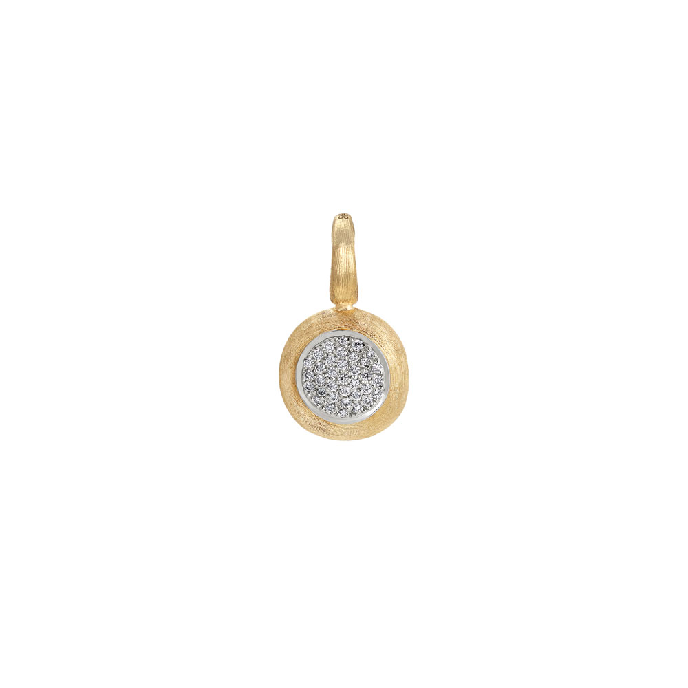 Jaipur Gold Small Pendant with Pave Diamonds