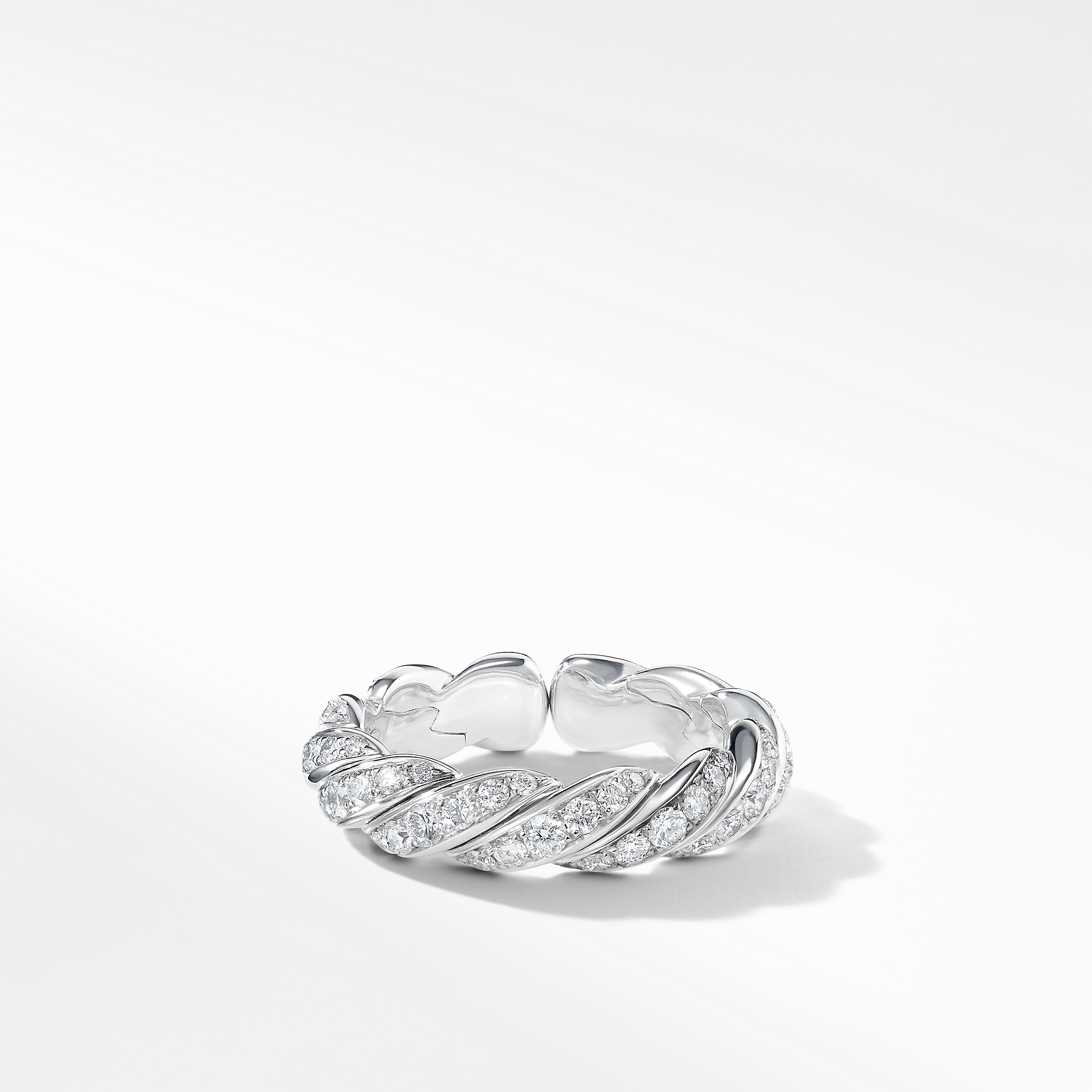 Pavéflex Band Ring in 18K White Gold with Diamonds, 5mm