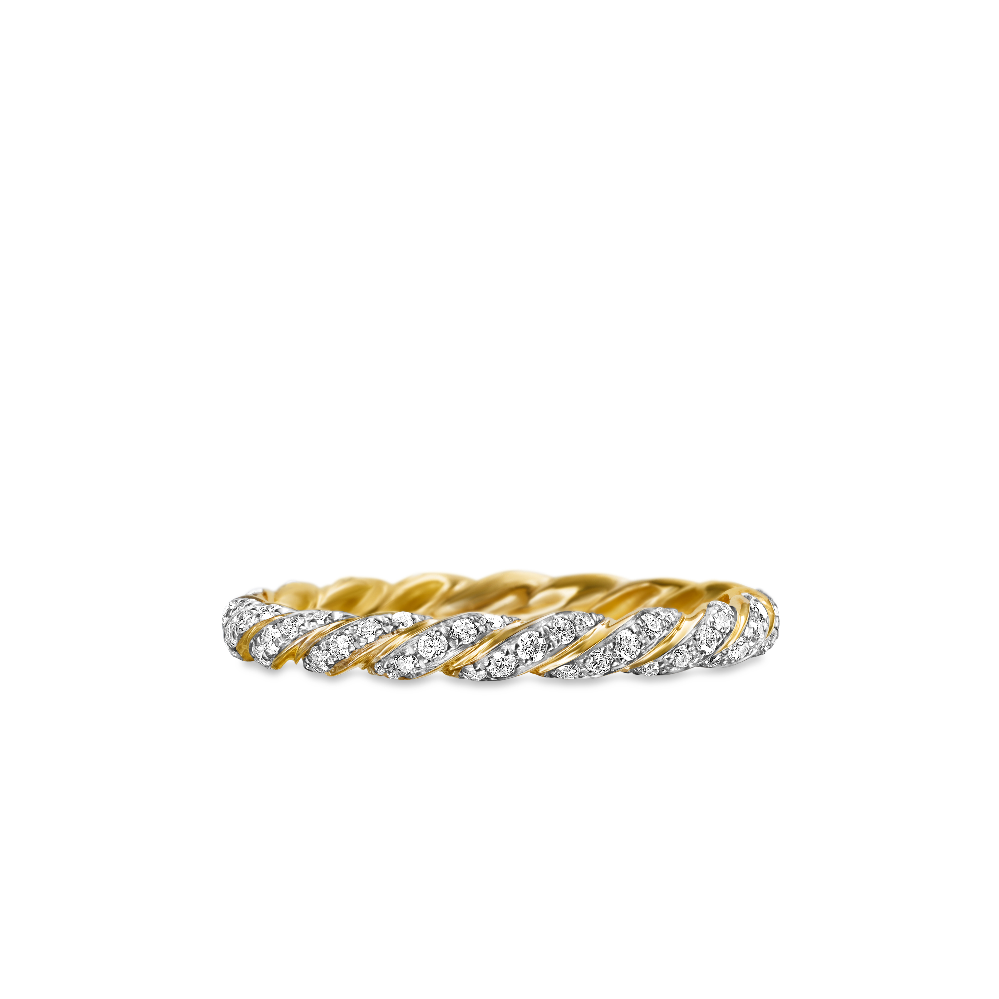 Pavé Petite Band Ring in 18K Yellow Gold with Diamonds, 2.8mm