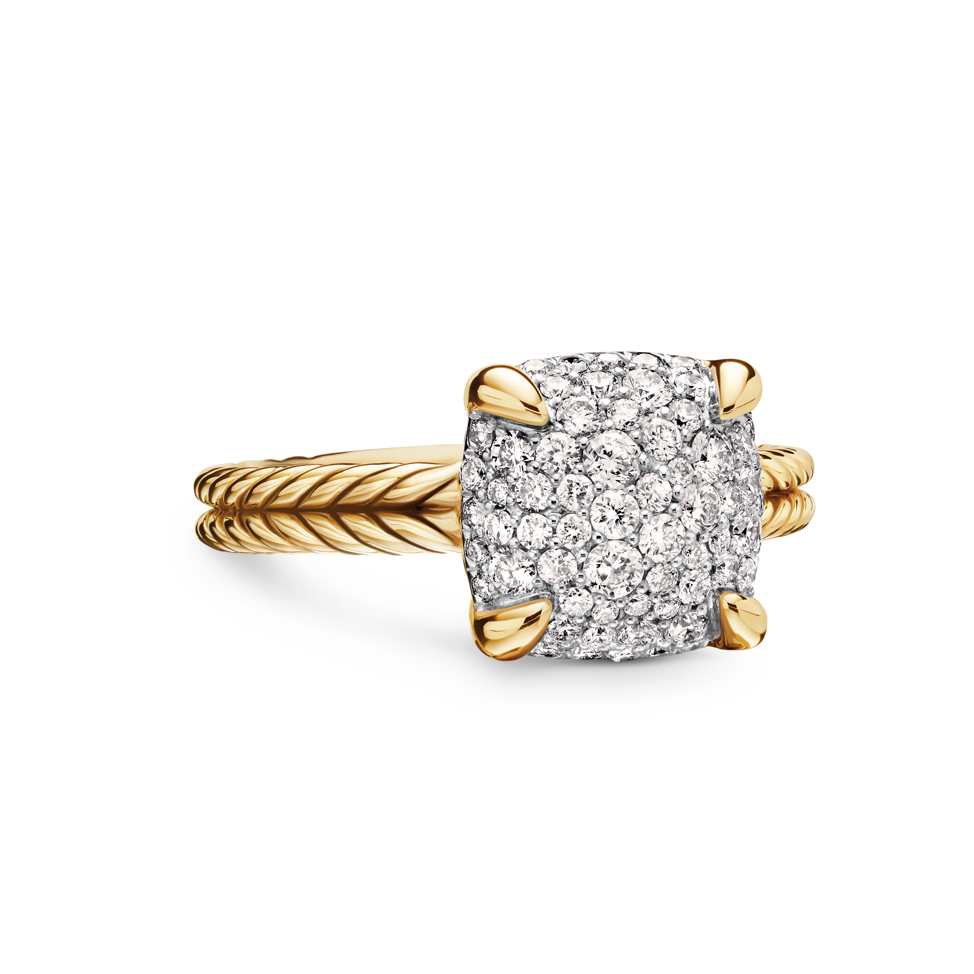 Chatelaine® Ring in 18K Yellow Gold with Pavé Diamonds, 11mm