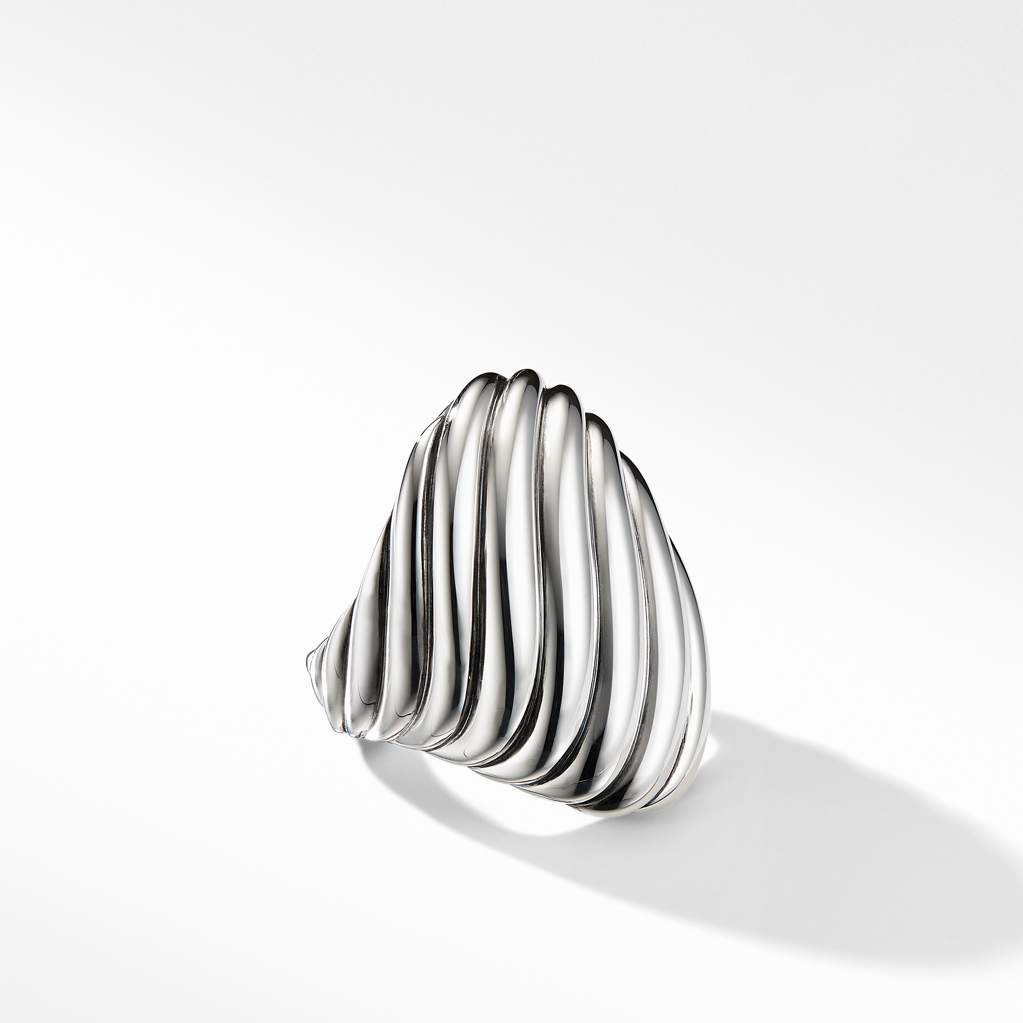 Sculpted Cable Ring in Sterling Silver, 30mm