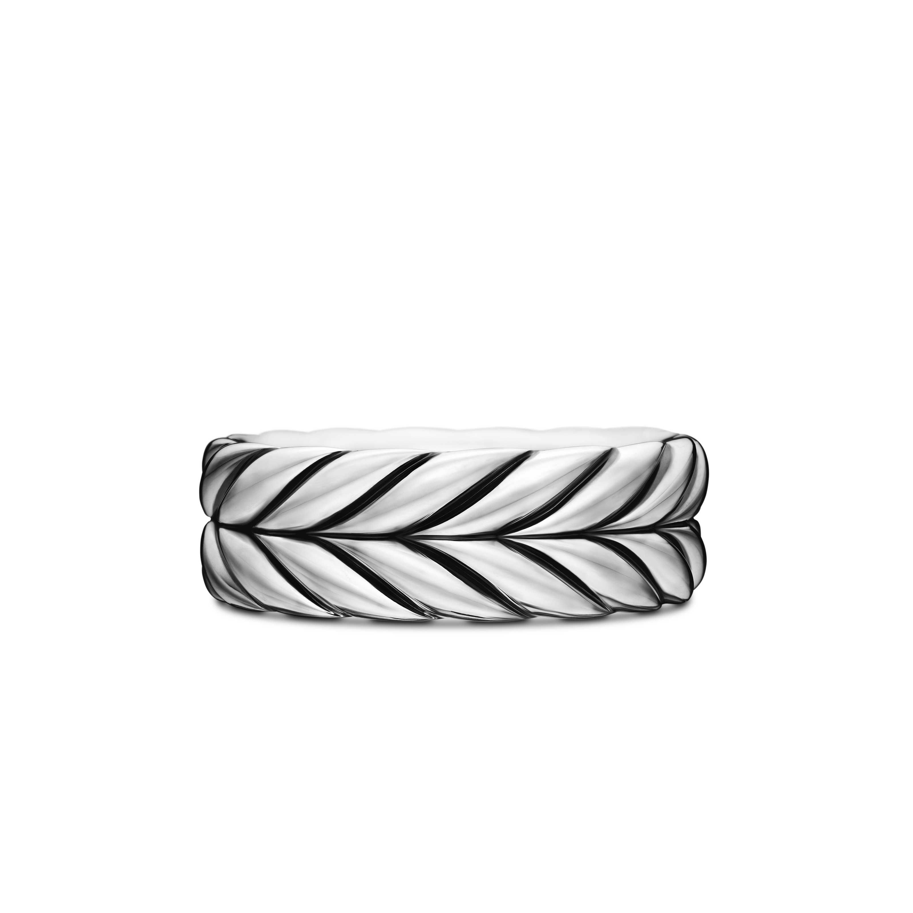 Chevron Band Ring in Sterling Silver, 9mm