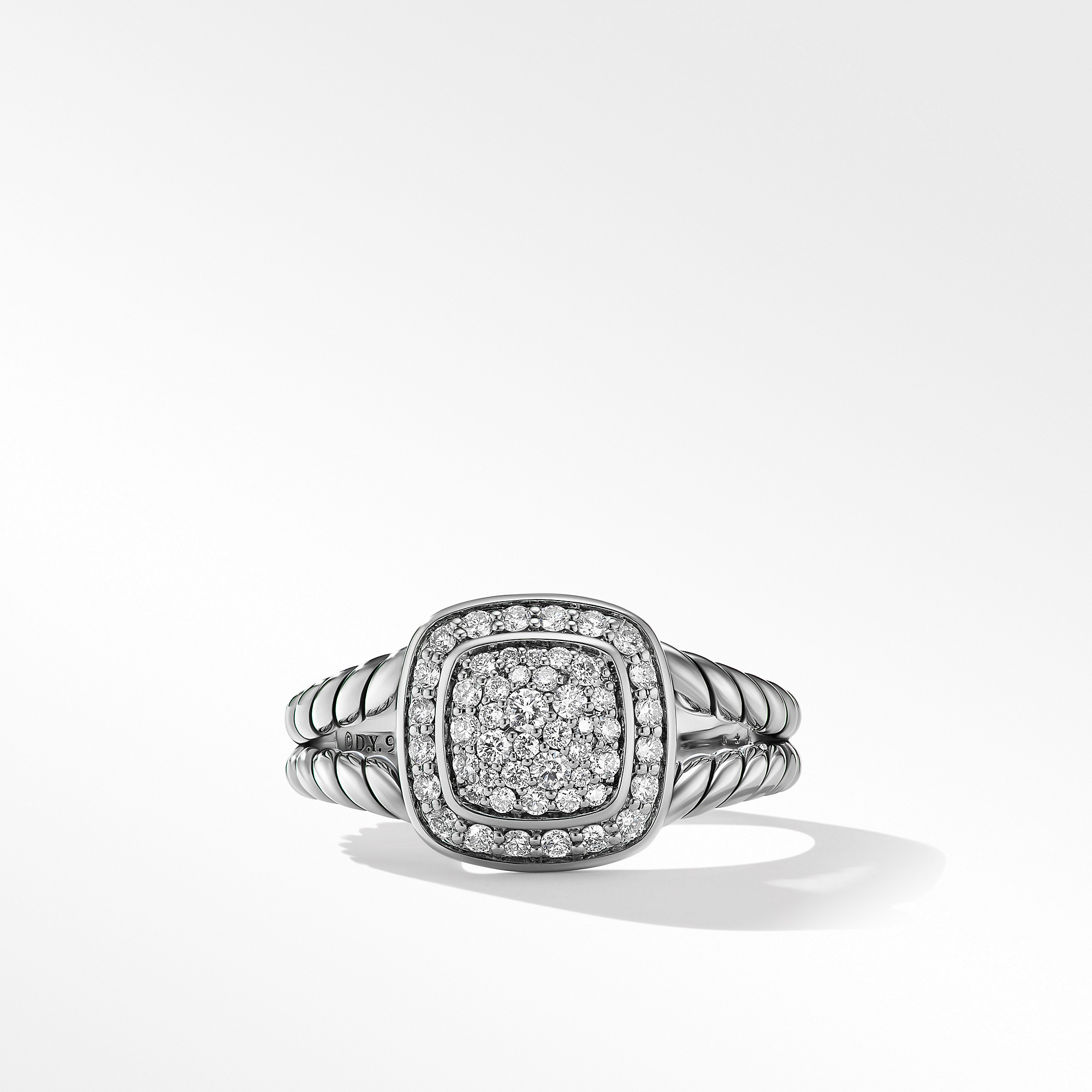 Petite Albion® Ring in Sterling Silver with Pave Diamonds