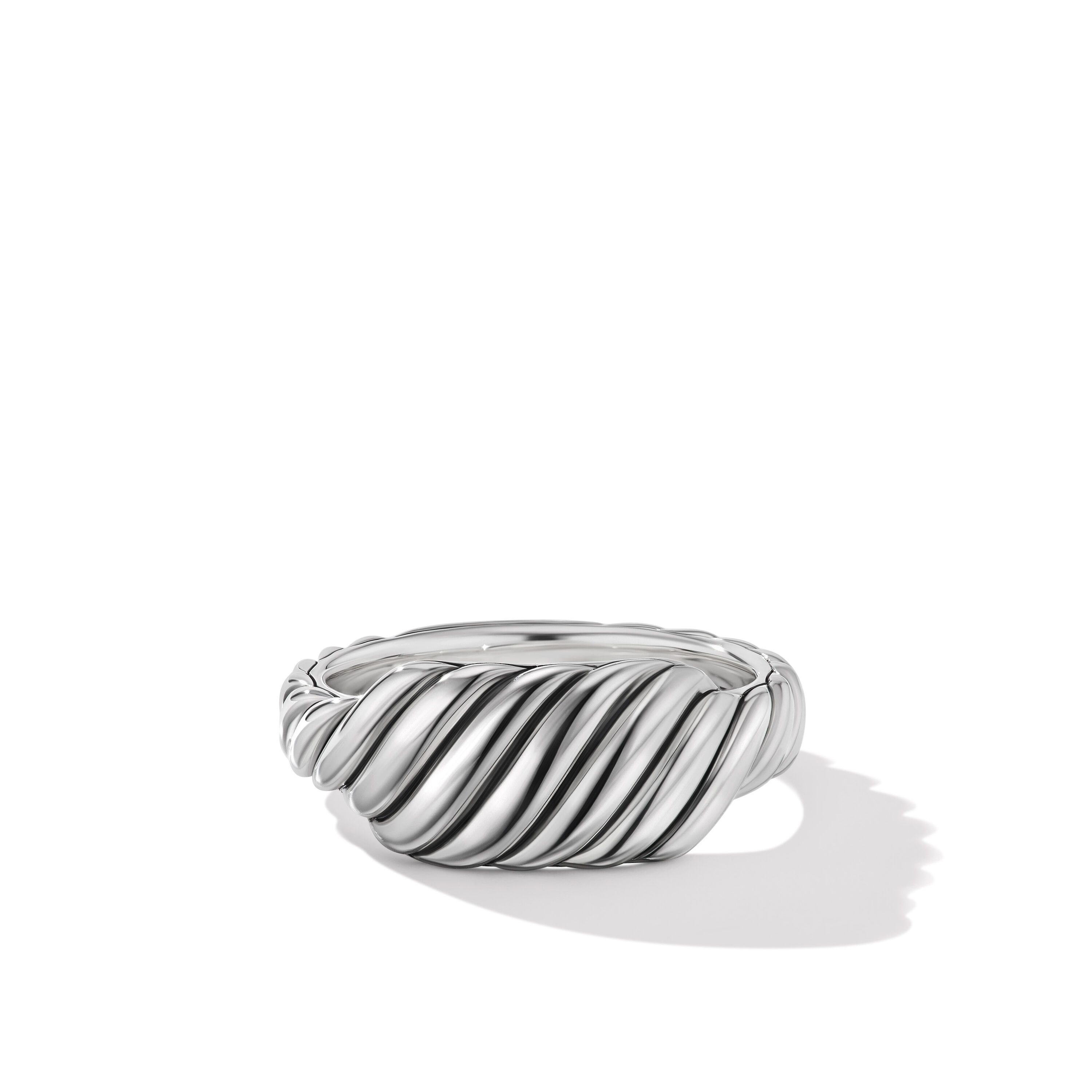 Sculpted Cable Contour Ring in Sterling Silver, 8.5mm