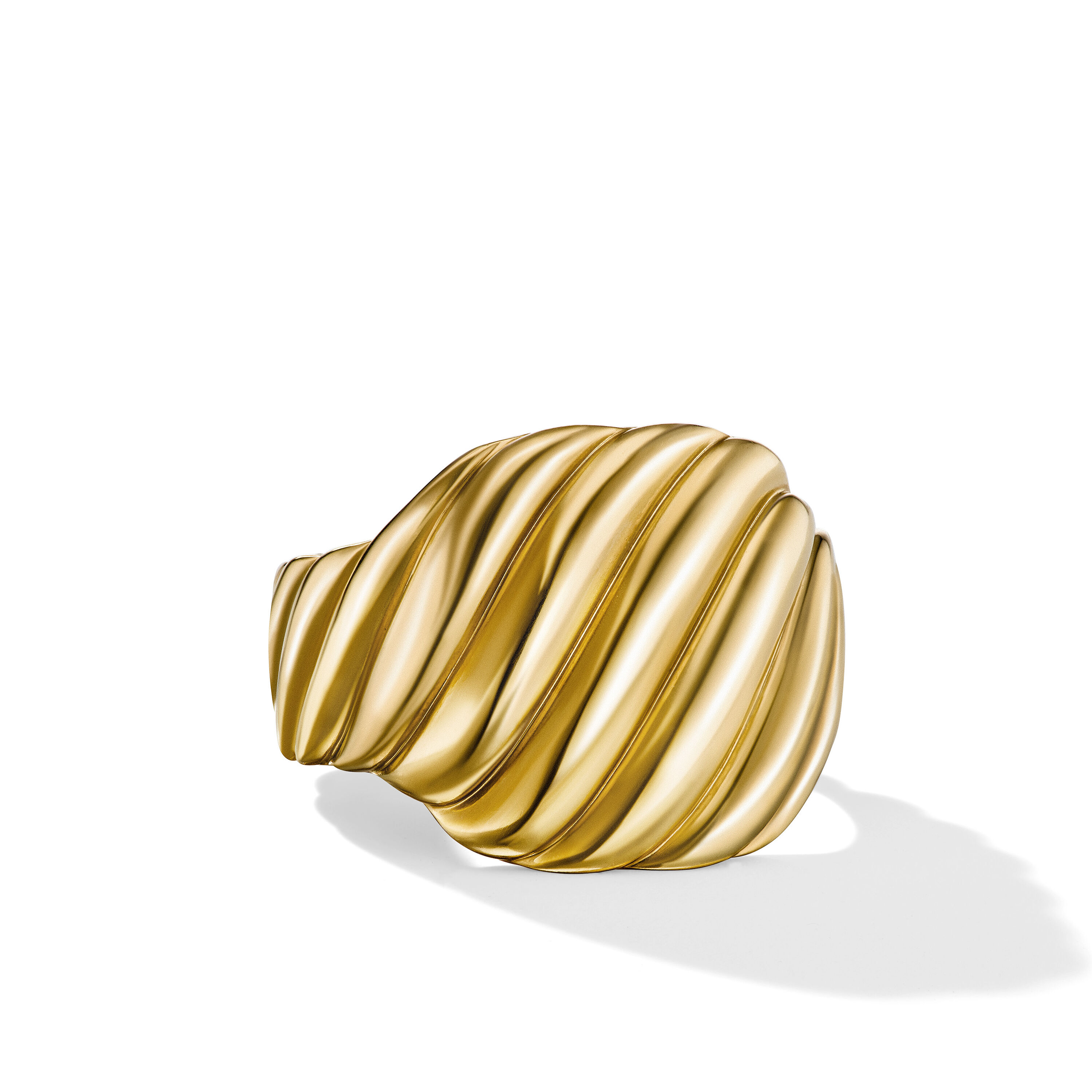 Sculpted Cable Contour Ring in 18K Yellow Gold, 17mm