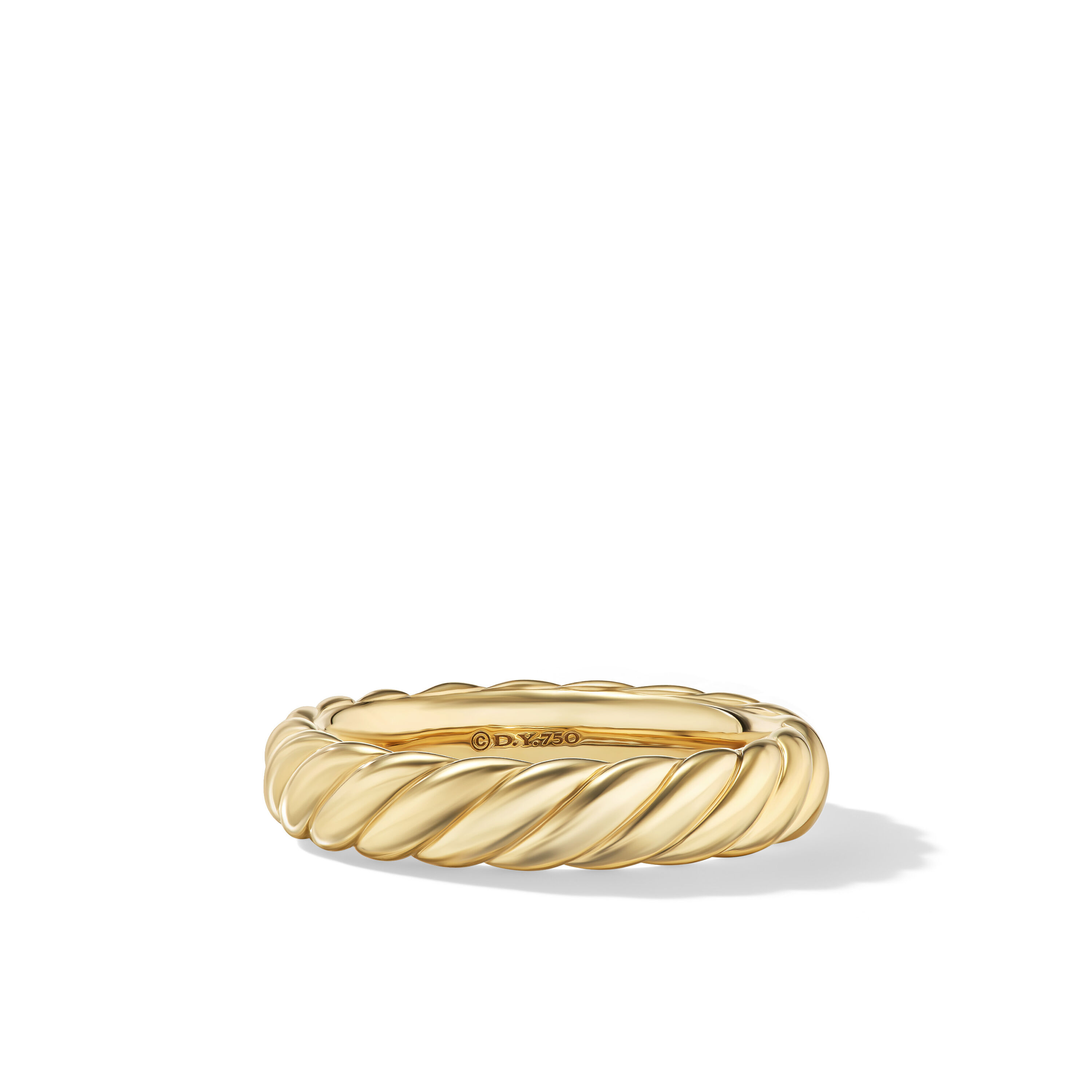 Sculpted Cable Band Ring in 18K Yellow Gold, 4.6mm