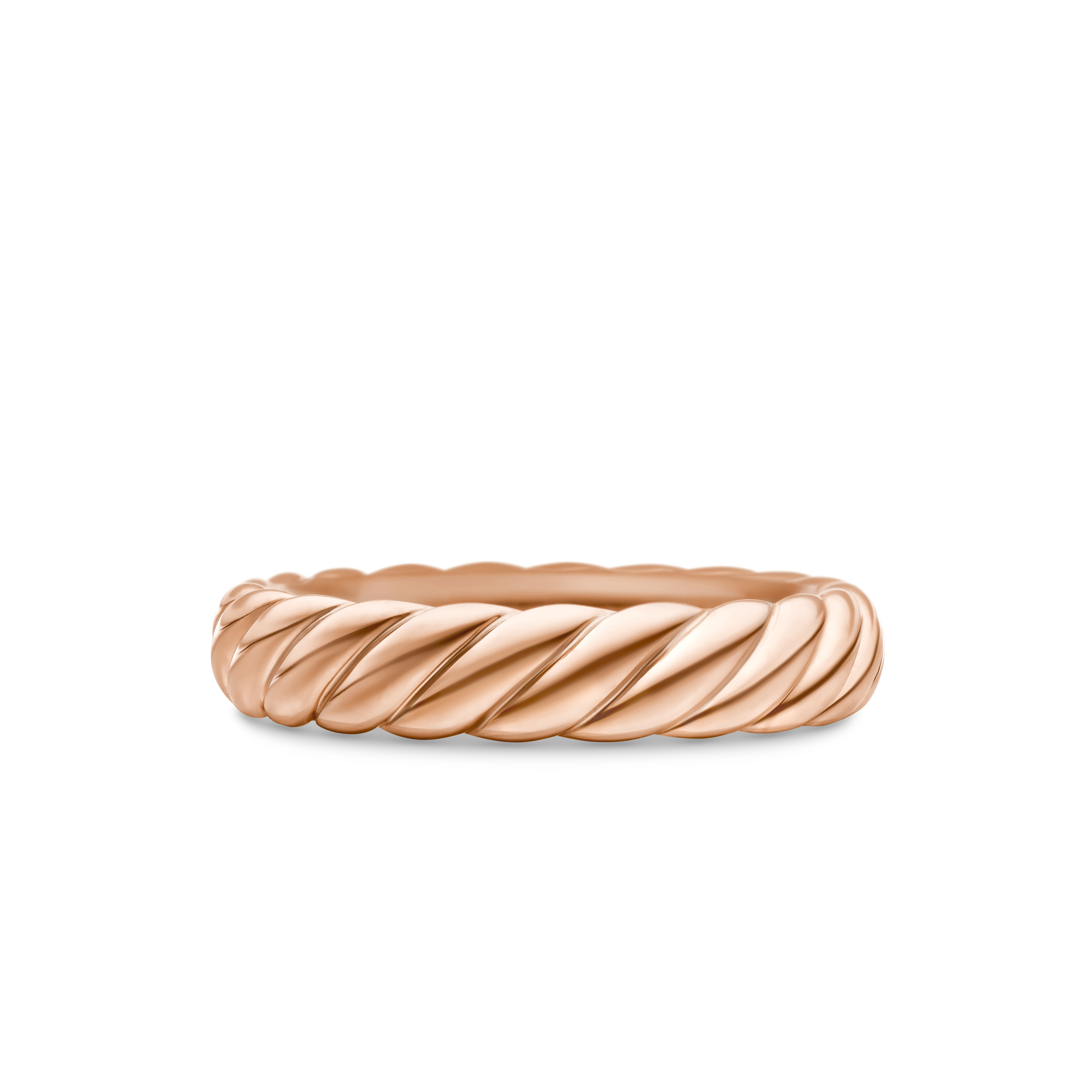 Sculpted Cable Band Ring in 18K Rose Gold, 4.6mm